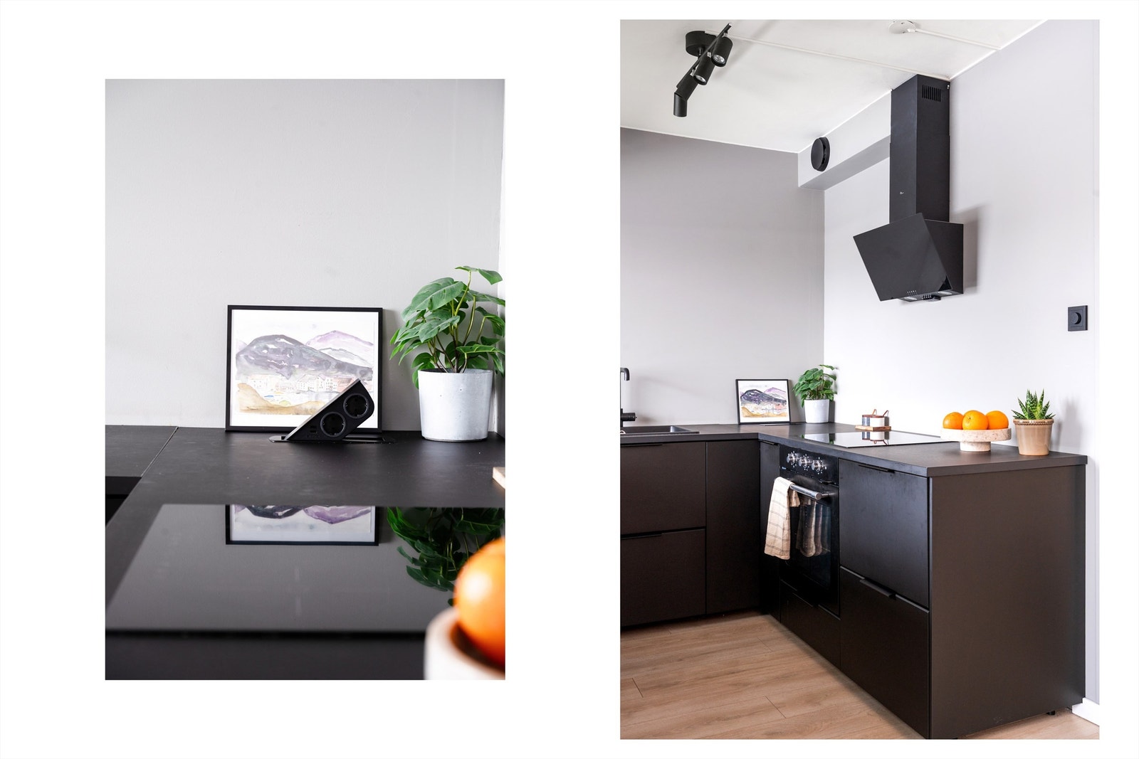 Innredning med integrerte hvitevarer og nedfelt stikkontakt Galleribilde