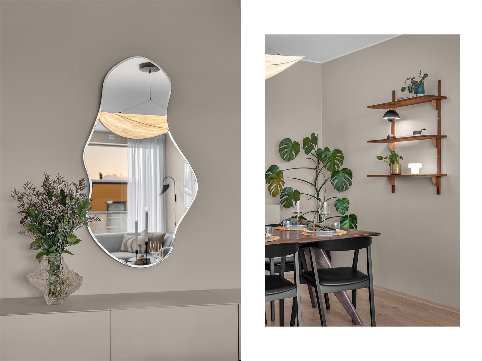 Leiligheten har gjennomgående moderne farge- og materialvalg Galleribilde