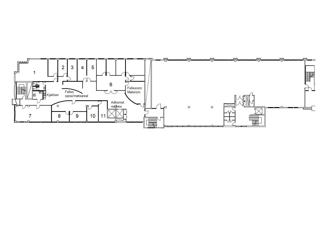 Plantegning ROM Kontorfelleskap Galleribilde