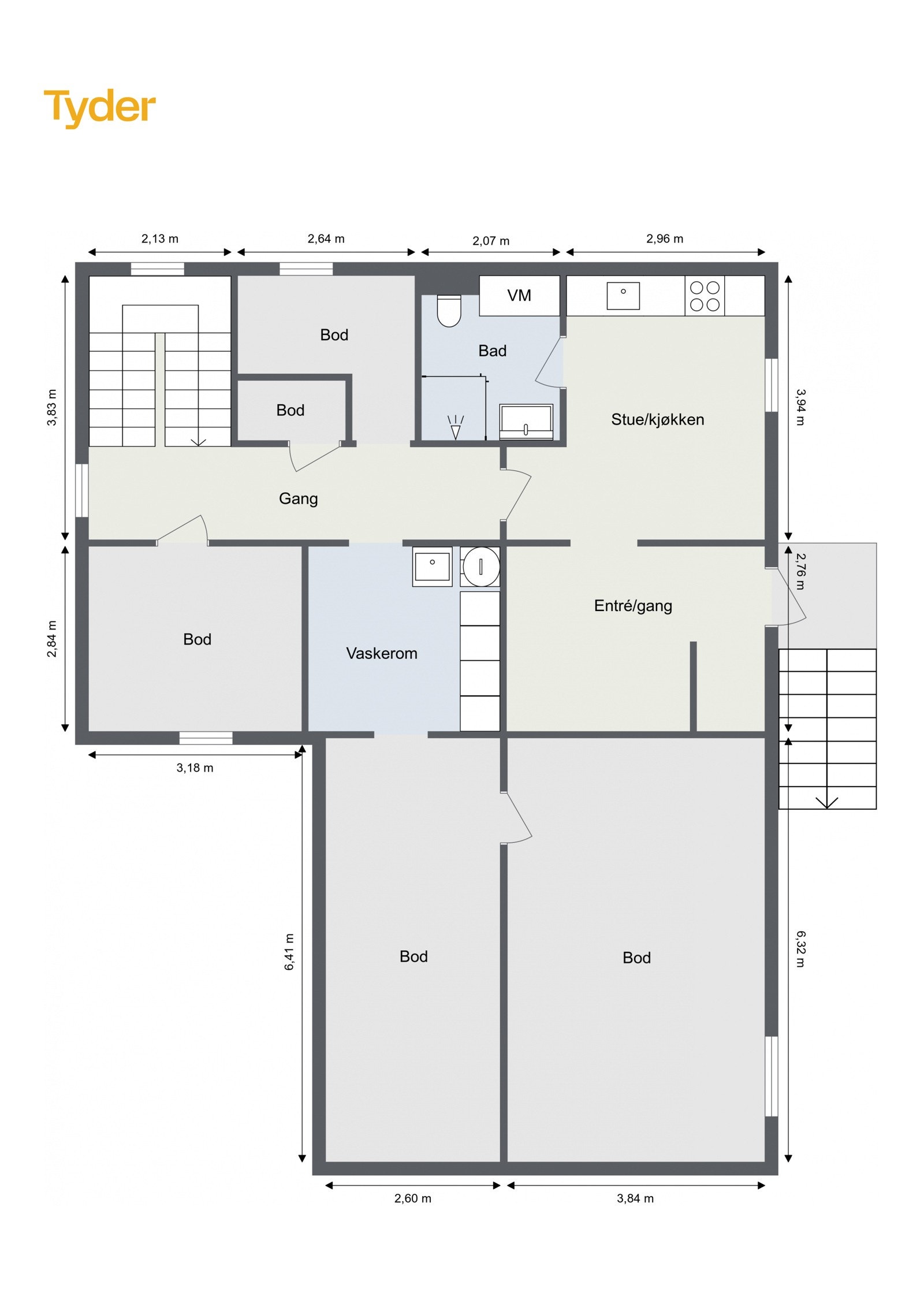 Plantegning underetasje. Galleribilde