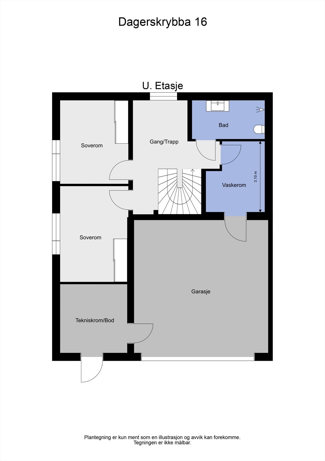 2 D plantegning underetasje Galleribilde