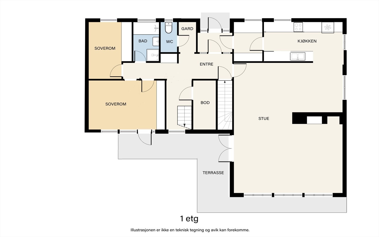 Plantegning 1. etasje. Galleribilde
