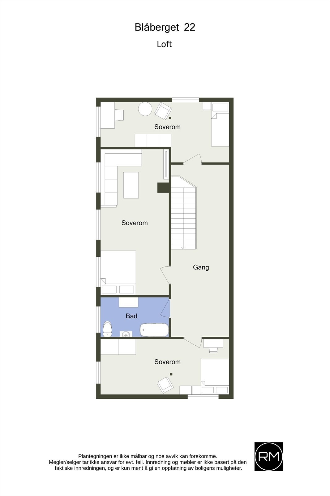 Plantegning loftsetasje Galleribilde