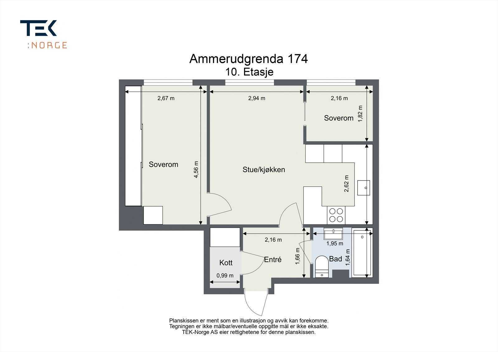 Ammerudgrenda 174 - 2D - 10. Etasje Galleribilde