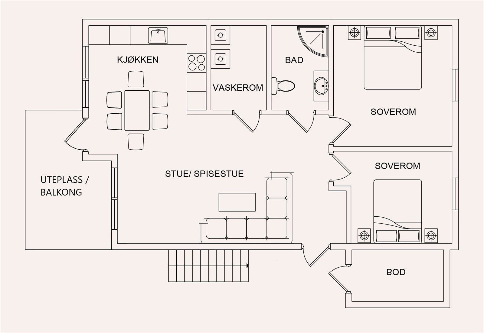 Plantegning leiligheter høyre Galleribilde