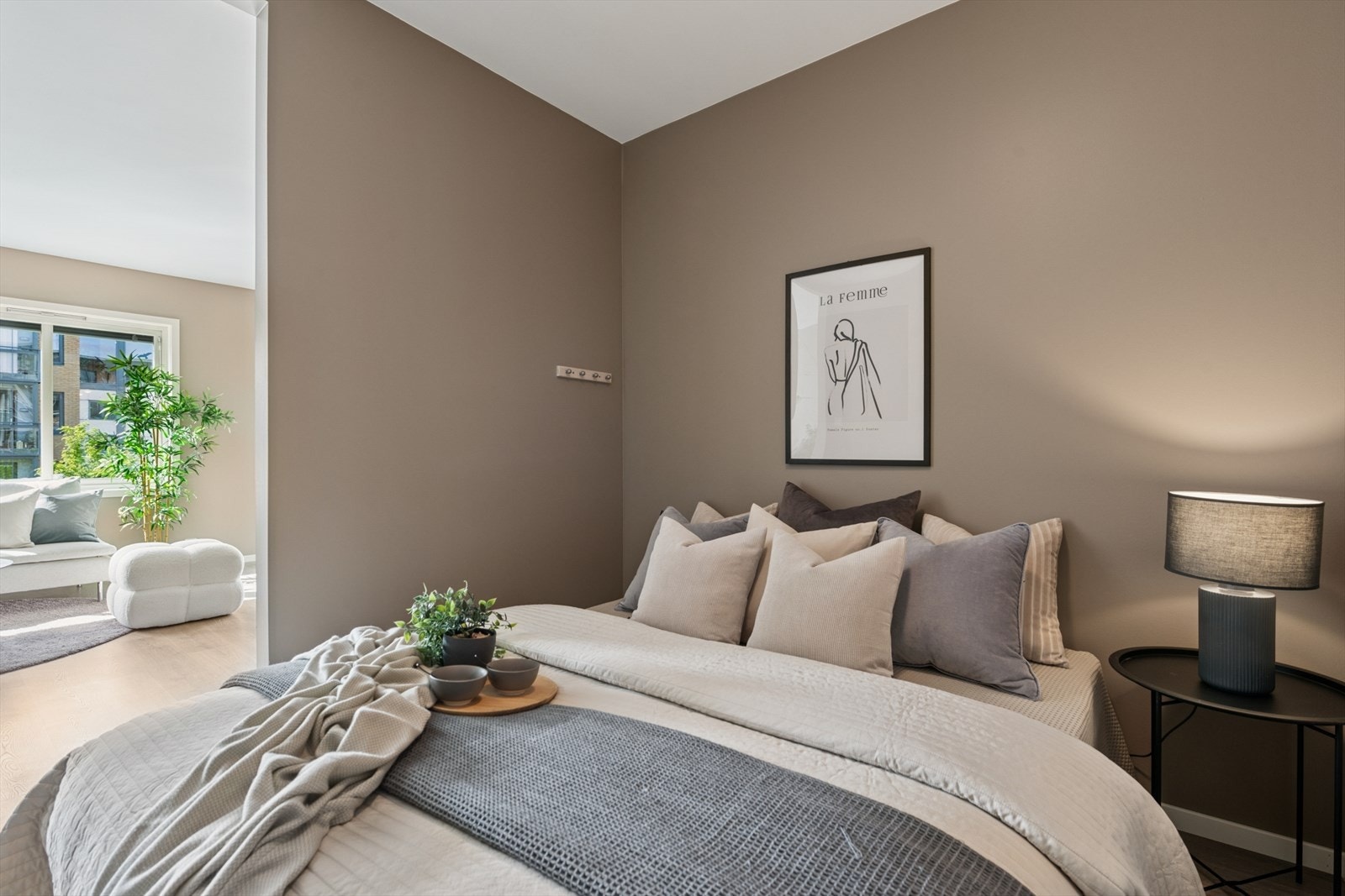 Videre byr leiligheten på en sovealkove. Galleribilde