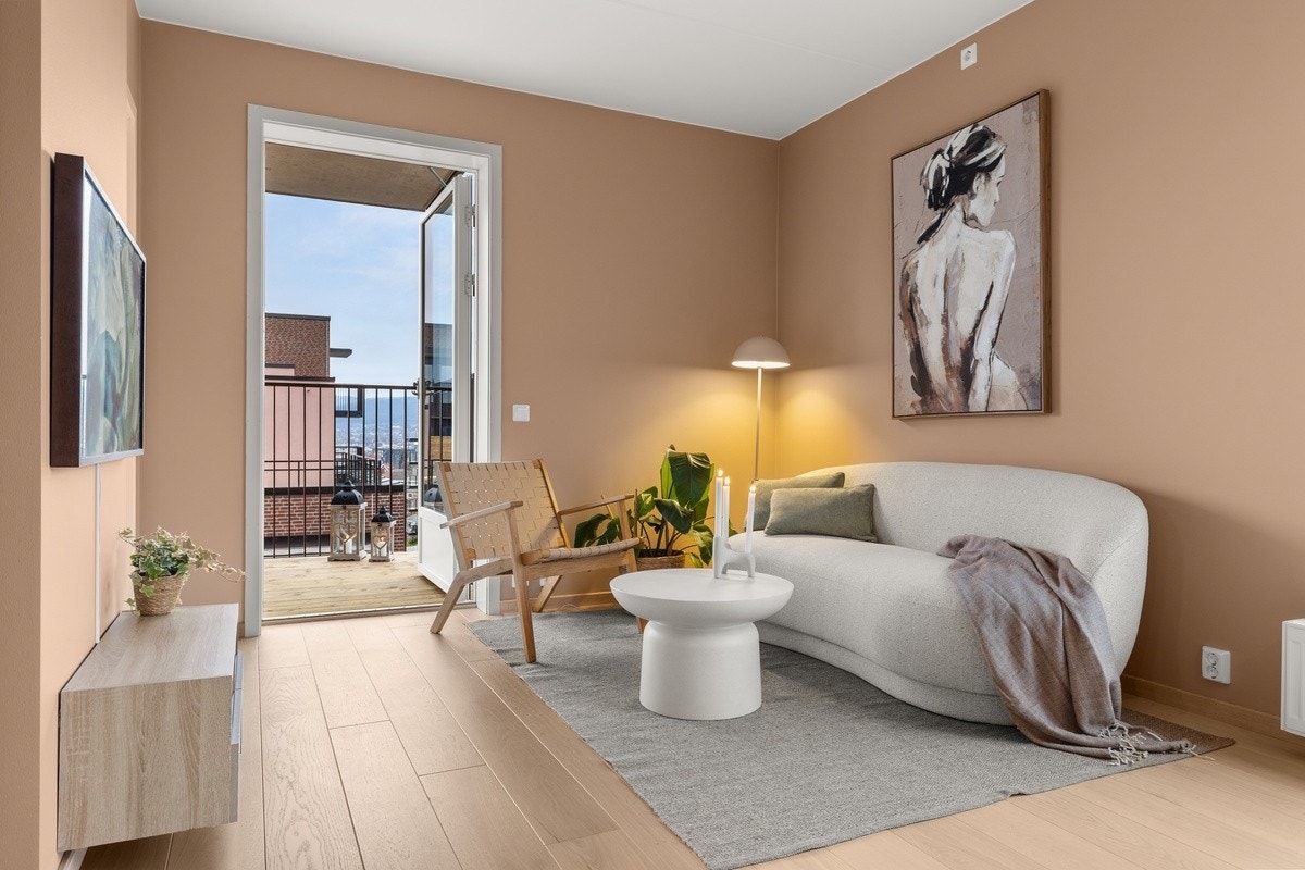 En hyggelig sofakrok uten sjenerende innsyn Galleribilde