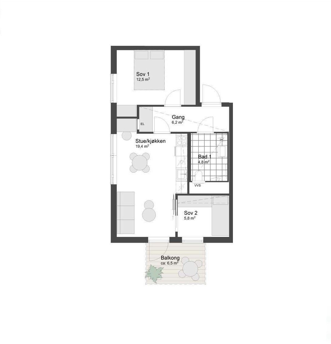 7. etasje med heis. Sykkelparkering og bod i kjeller. Galleribilde