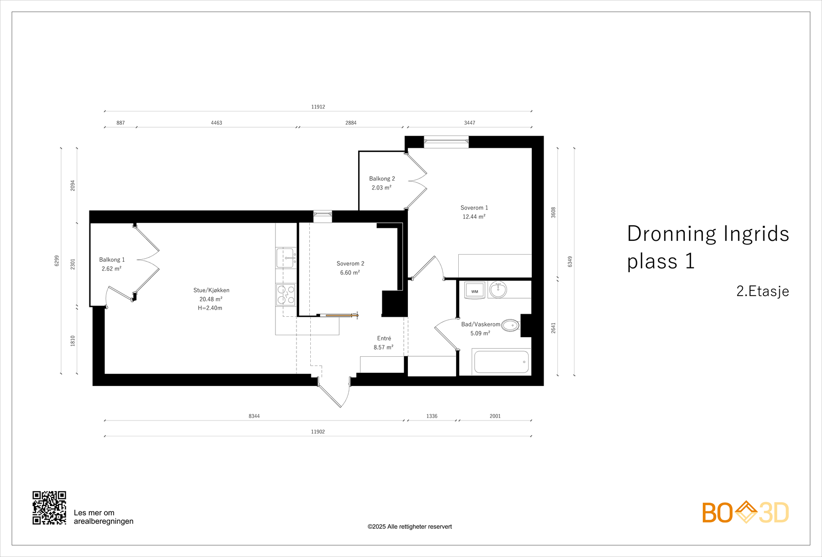 Målsatt Plantegning. Galleribilde