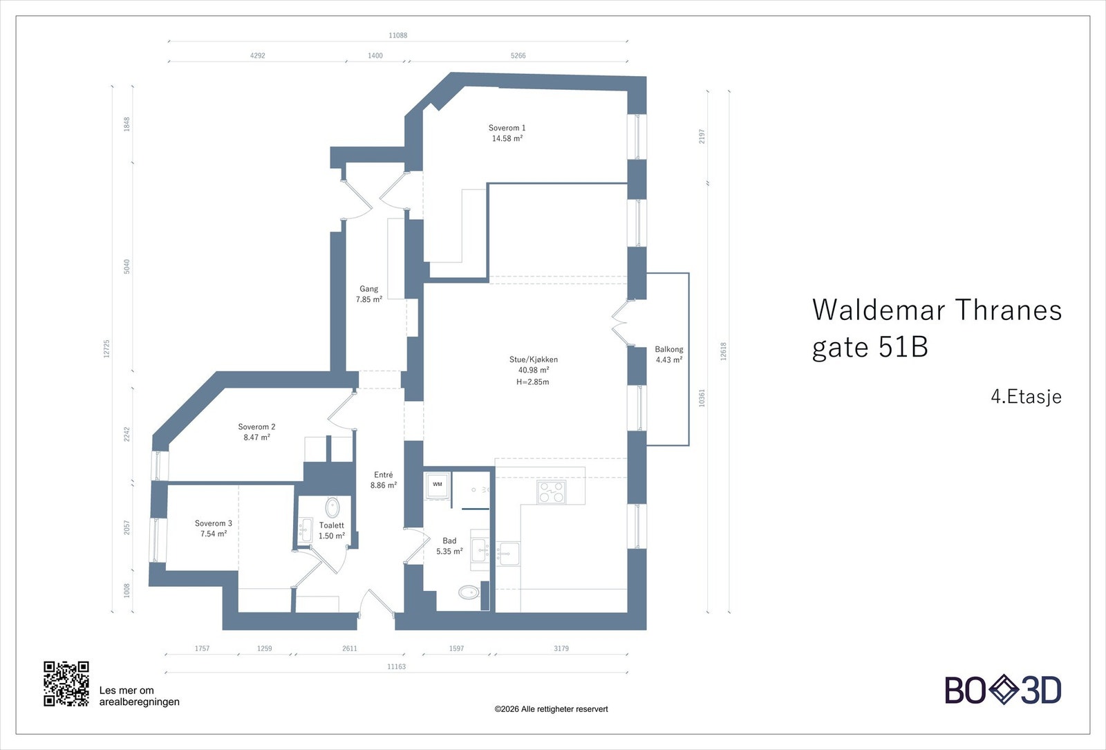 Plantegning 4. etasje Galleribilde