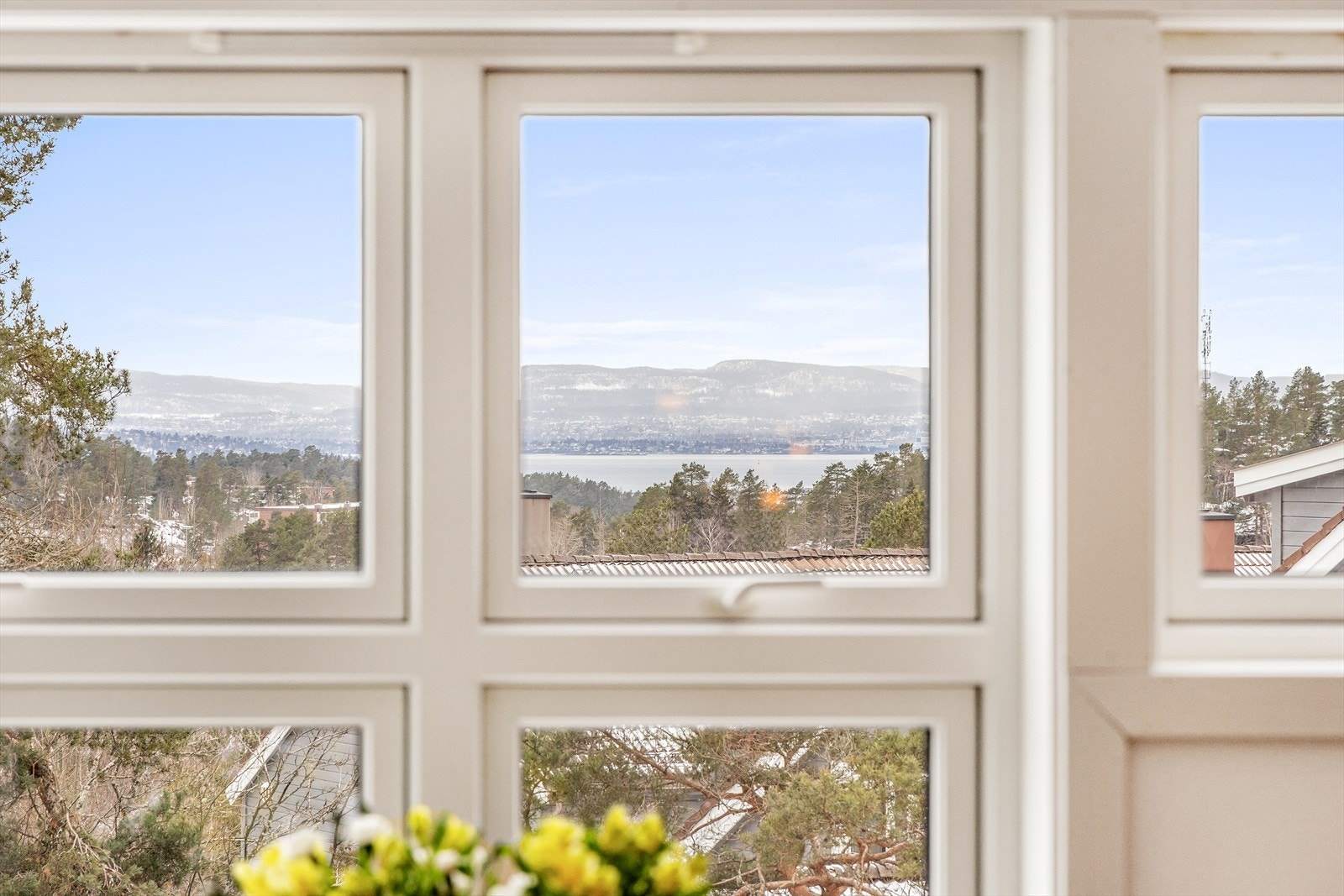 Fra leiligheten er det en åpen utsikt over nærområdet. Galleribilde