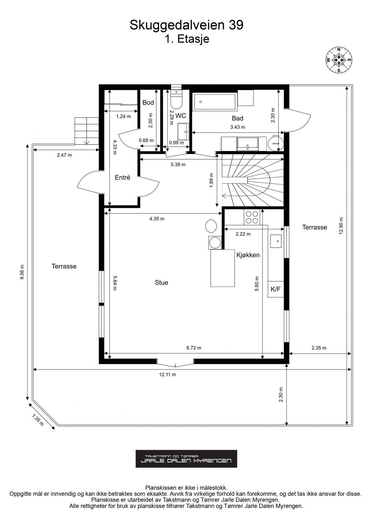 Plantegning 1.etg Galleribilde