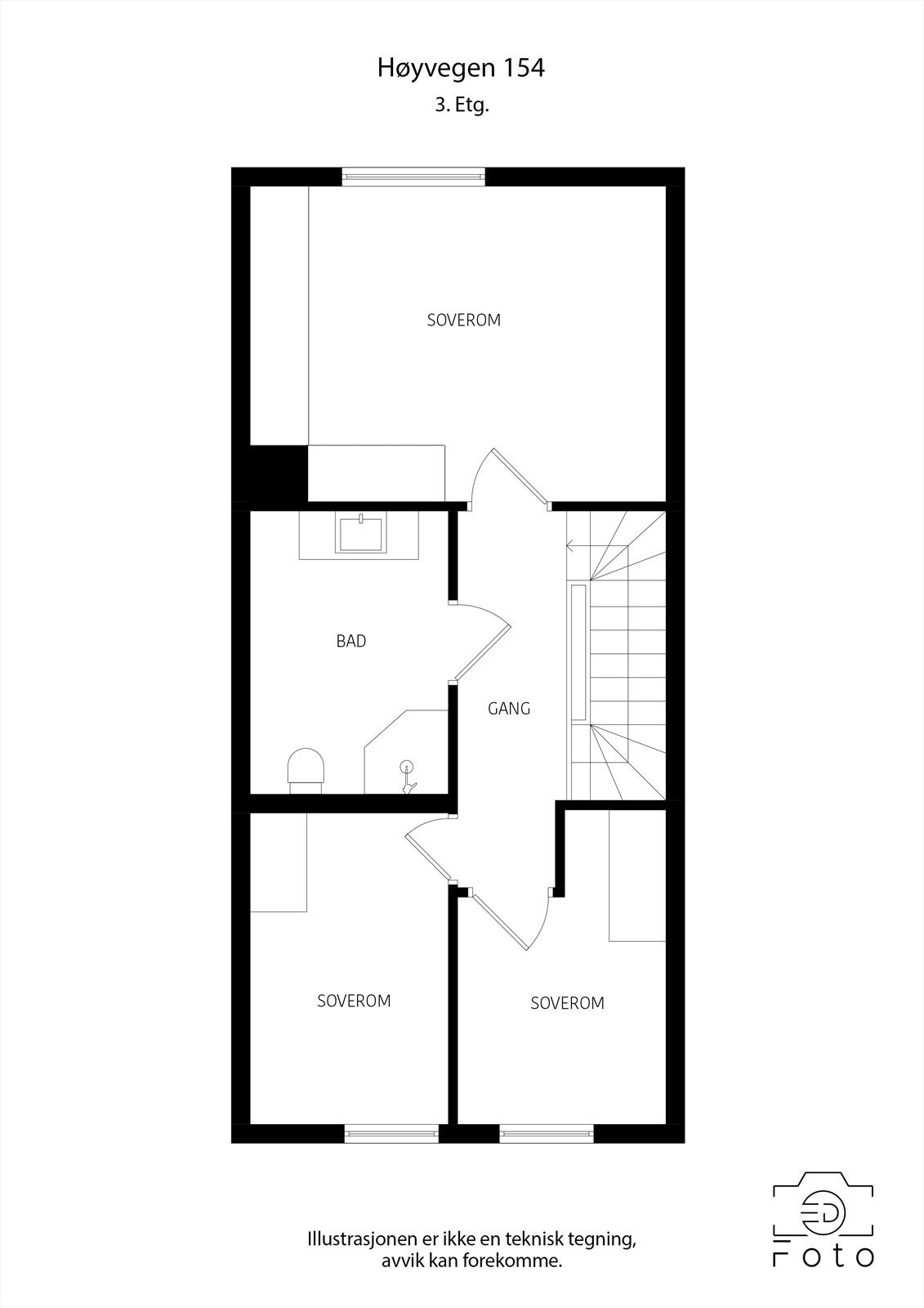 Planløsning 3. etasje Galleribilde