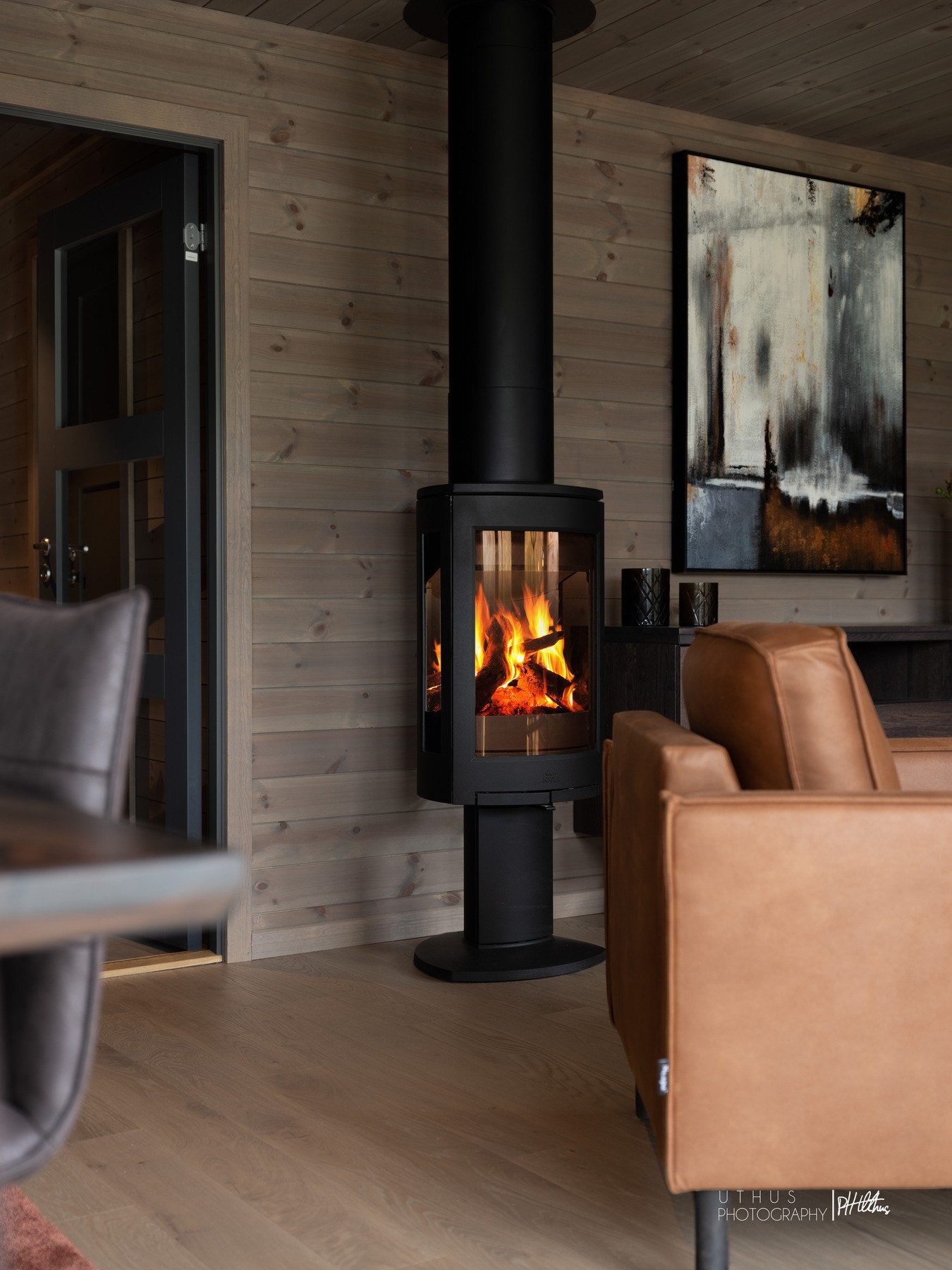 Her kan du nyte peisen på kalde dager. Galleribilde