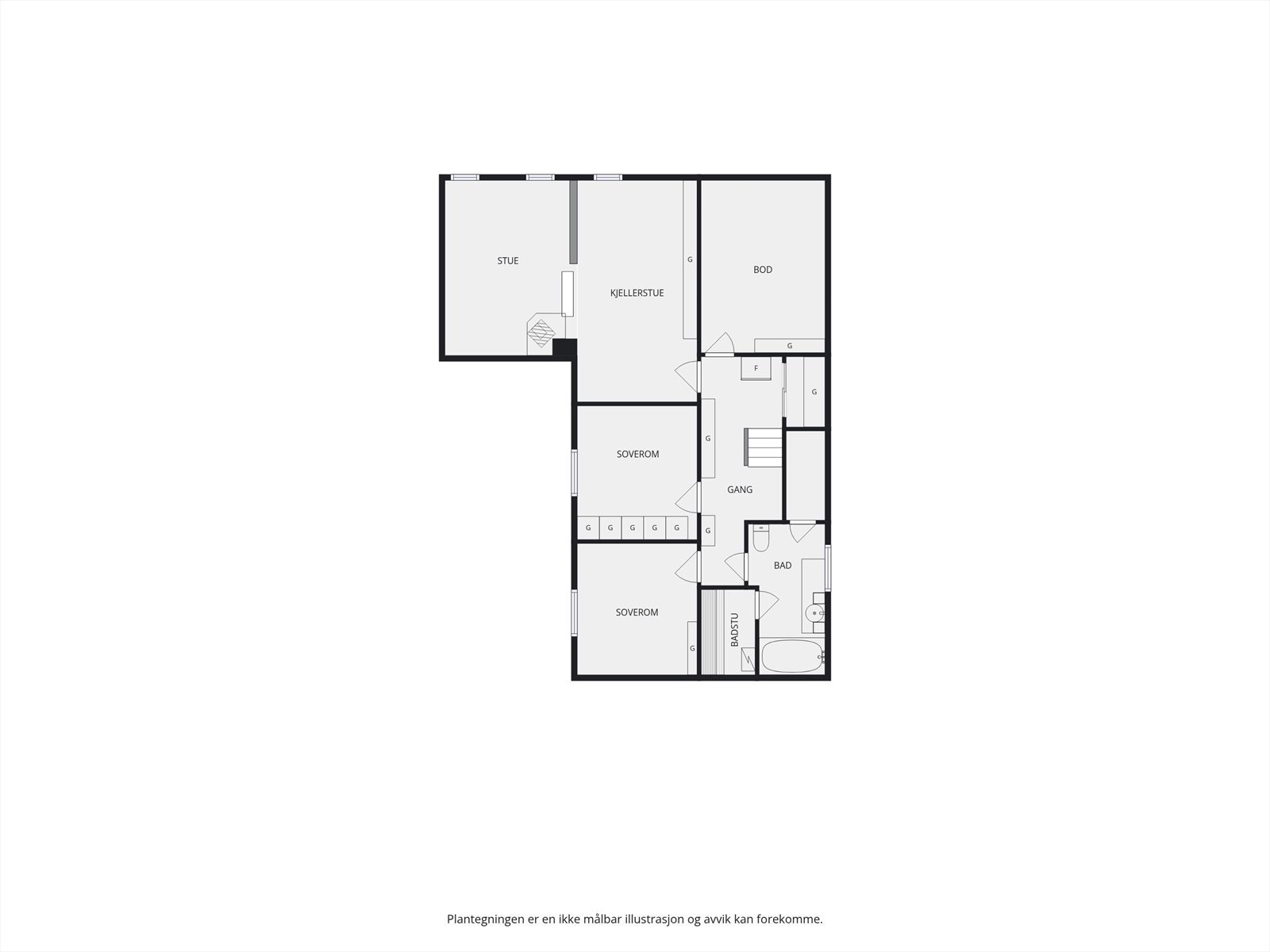 Plantegning kjeller. Galleribilde