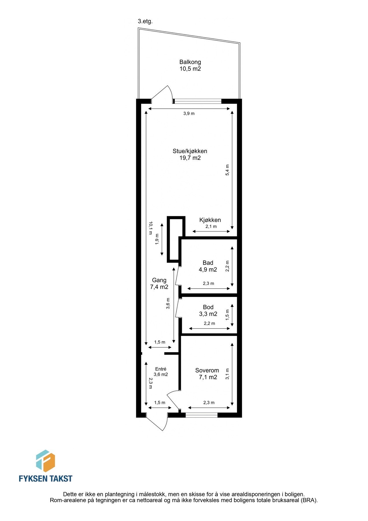 Målsatt planskisse. Galleribilde