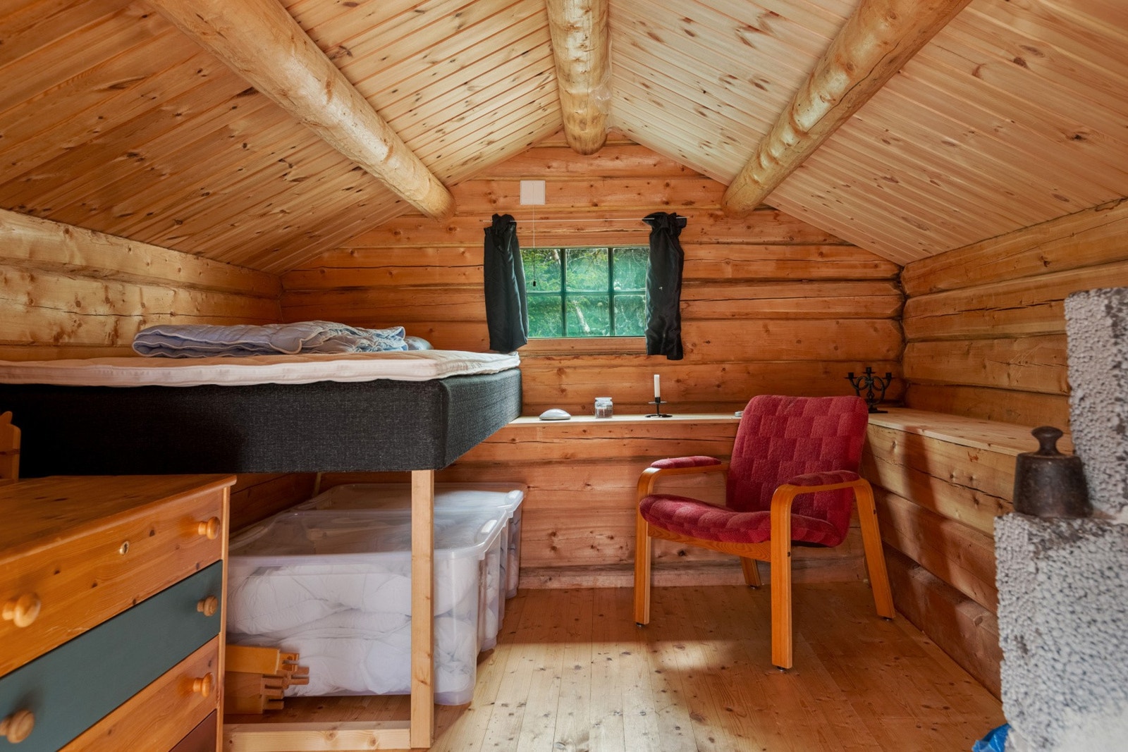 Annekset er innredet som soverom. Galleribilde