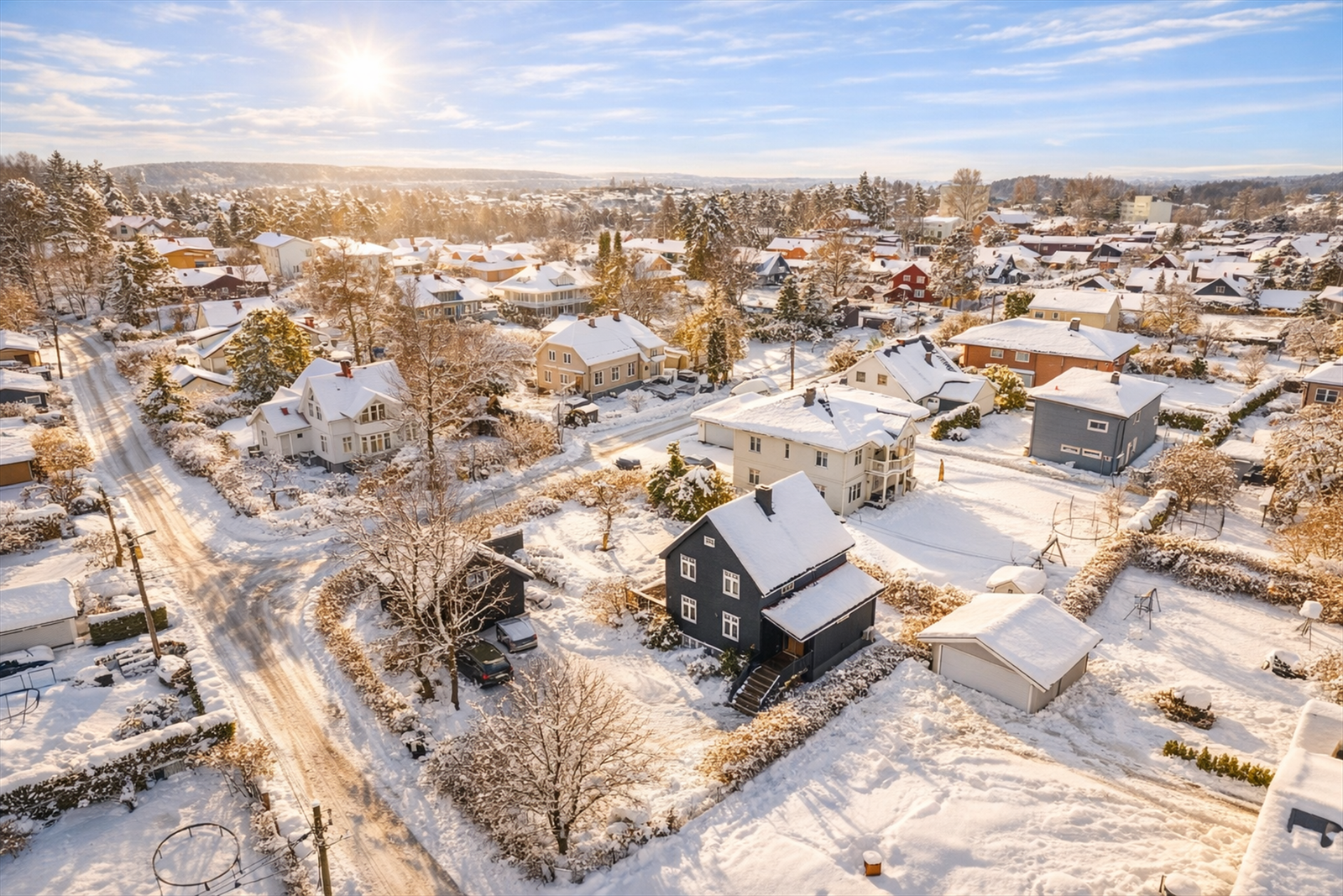 Her bor du med god avstand til naboer og en åpen utsikt over nærområdet. Galleribilde
