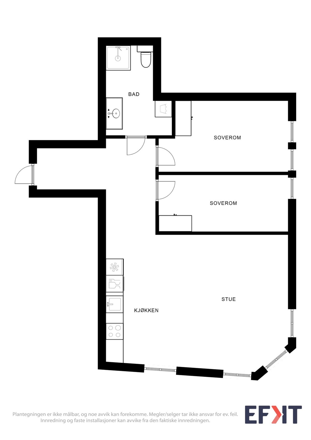 Leilighetens planløsning - Leilighet I, snr. 8. Galleribilde