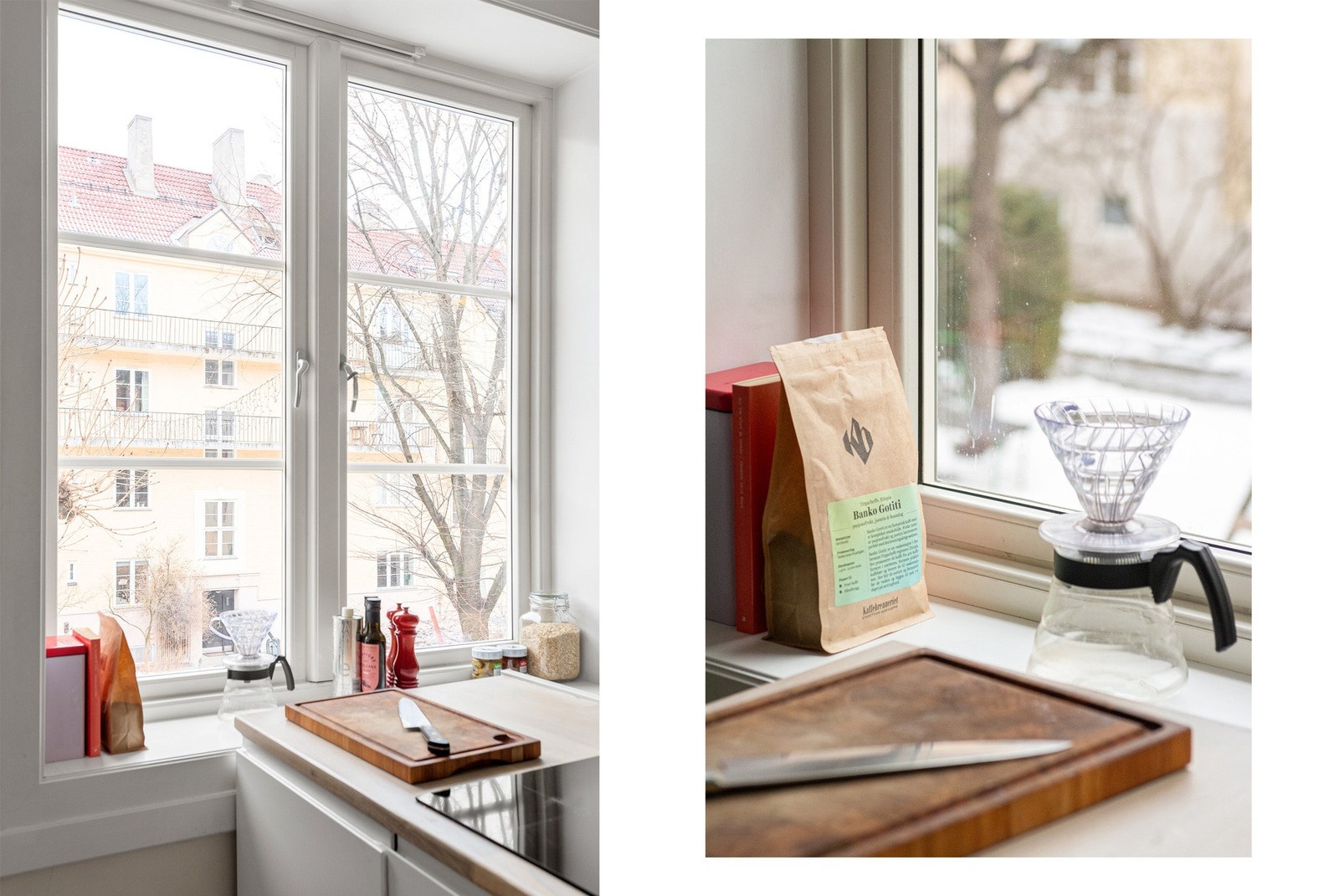 Kjøkkenet har stort vindu som vender ut mot hyggelig gårdsrom og gir et flott utsyn. Galleribilde