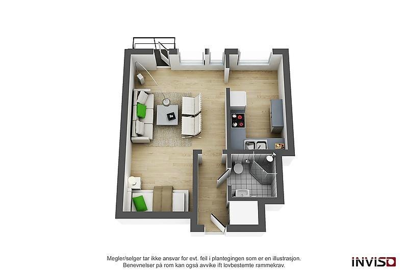 Plantegning. Det følger også med bod i kjeller. Galleribilde