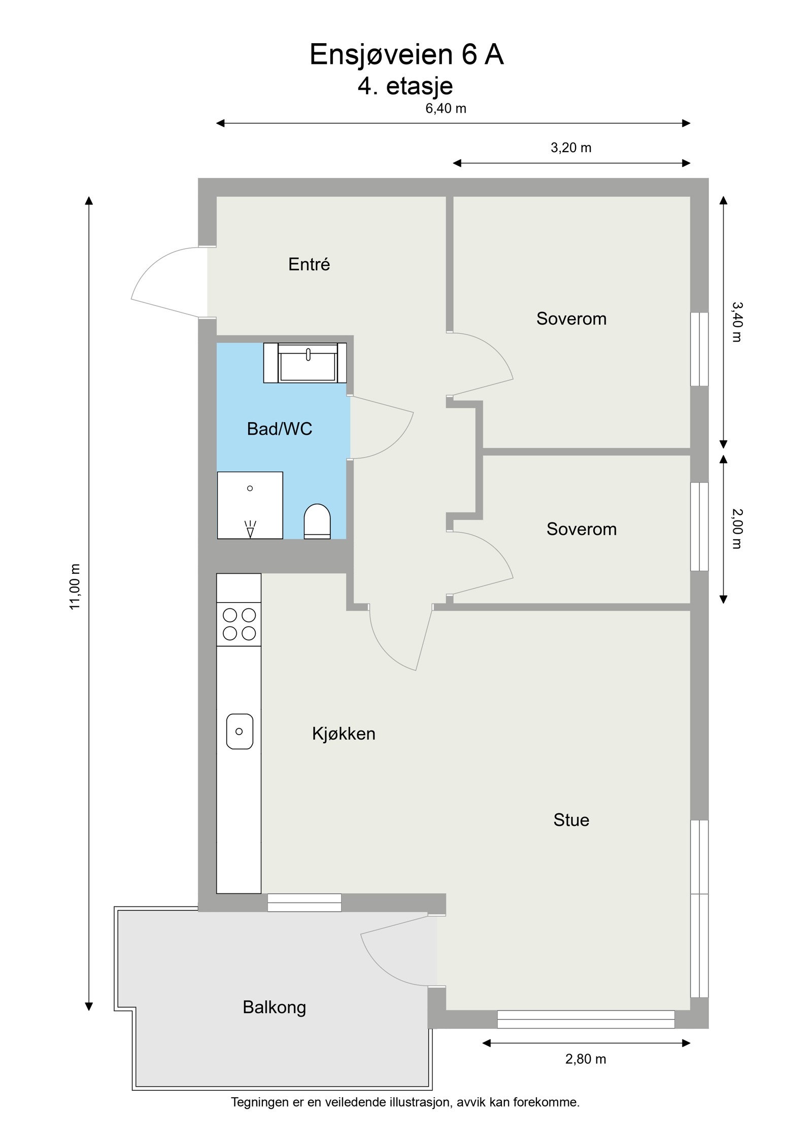 Ensjøveien 6 A - 2D - 4. etasje - Letterhead Galleribilde