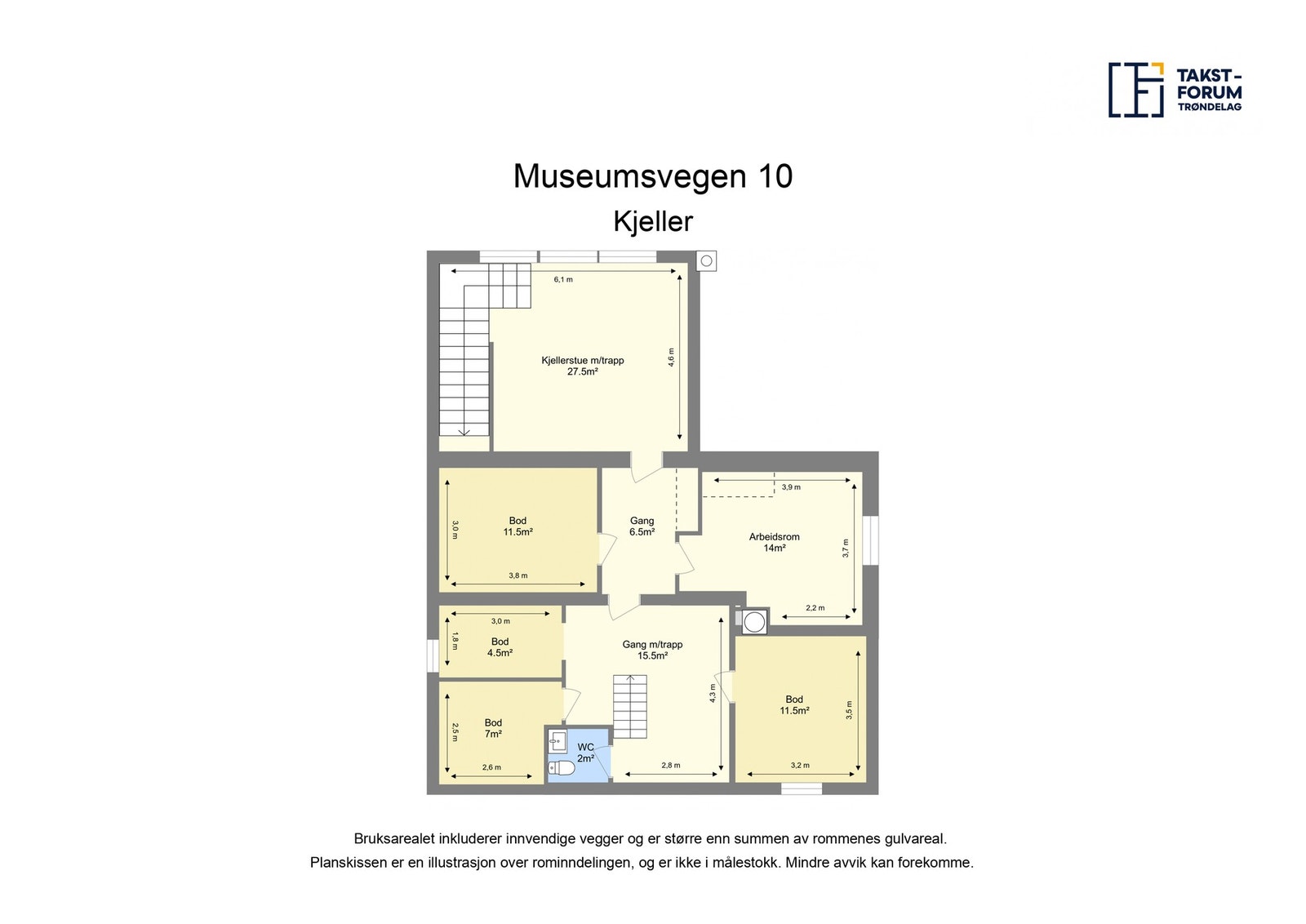 Planskisse kjeller. Galleribilde