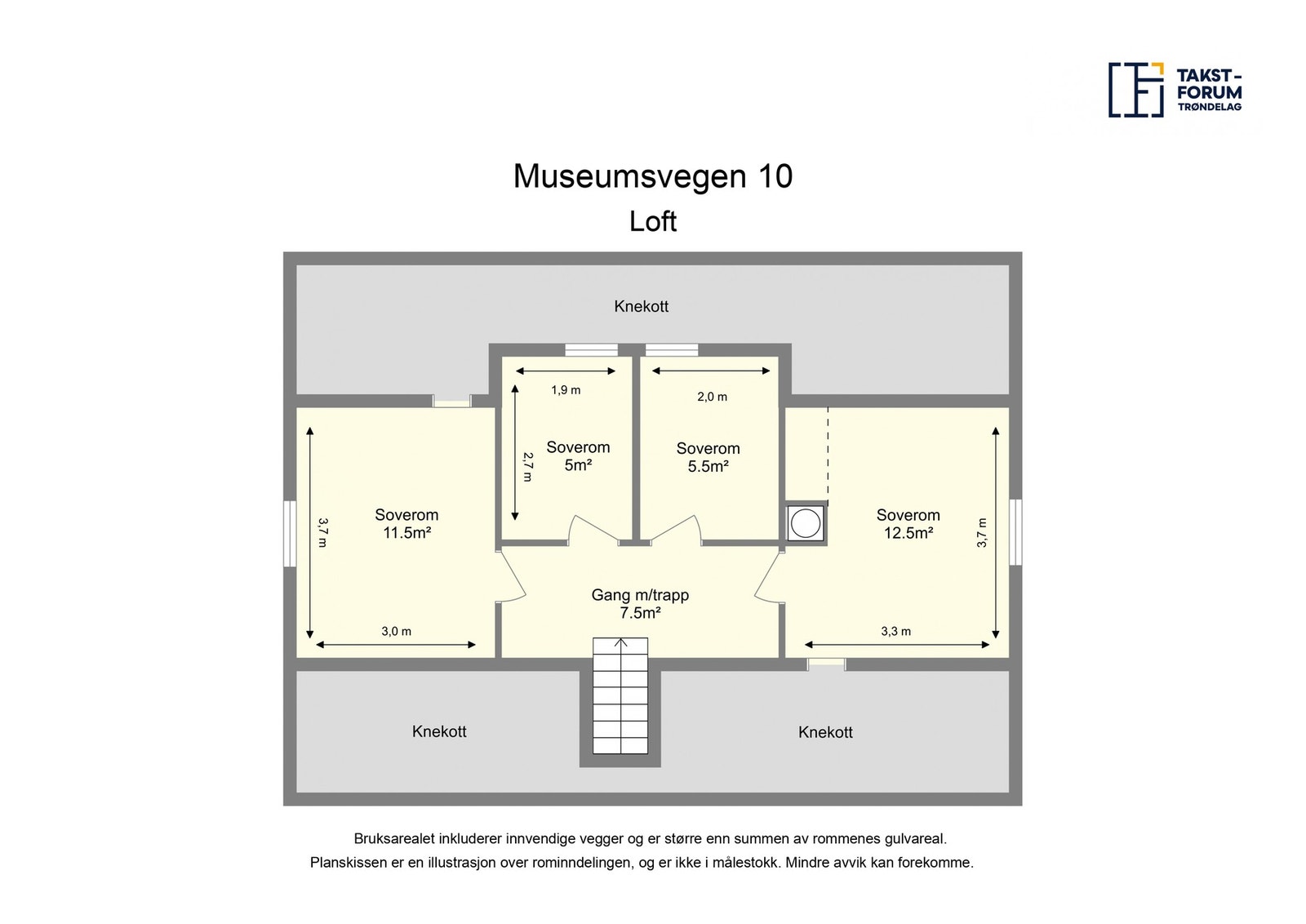 Planskisse loft. Galleribilde