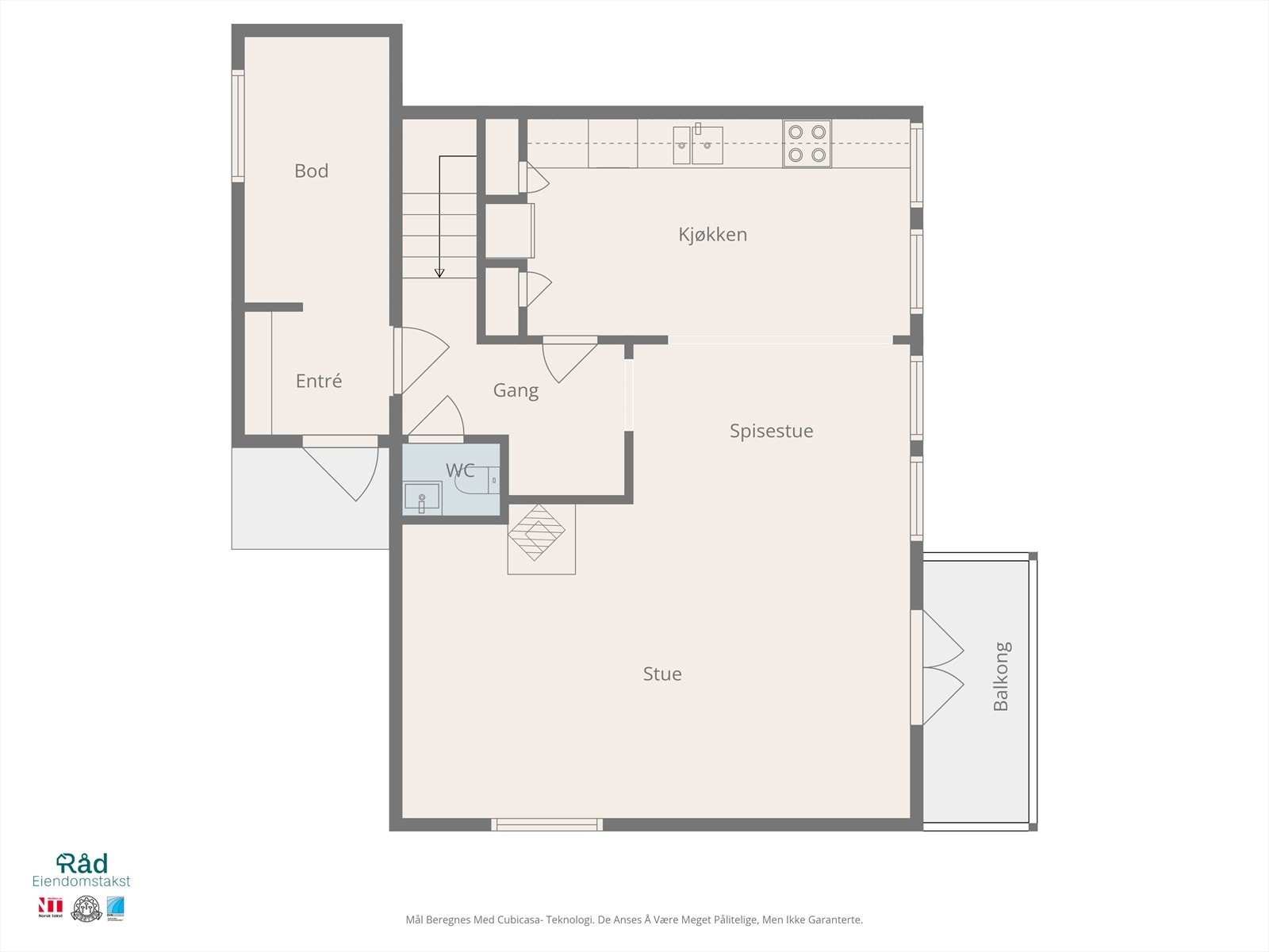 Planløsning hovedetasjen. Galleribilde