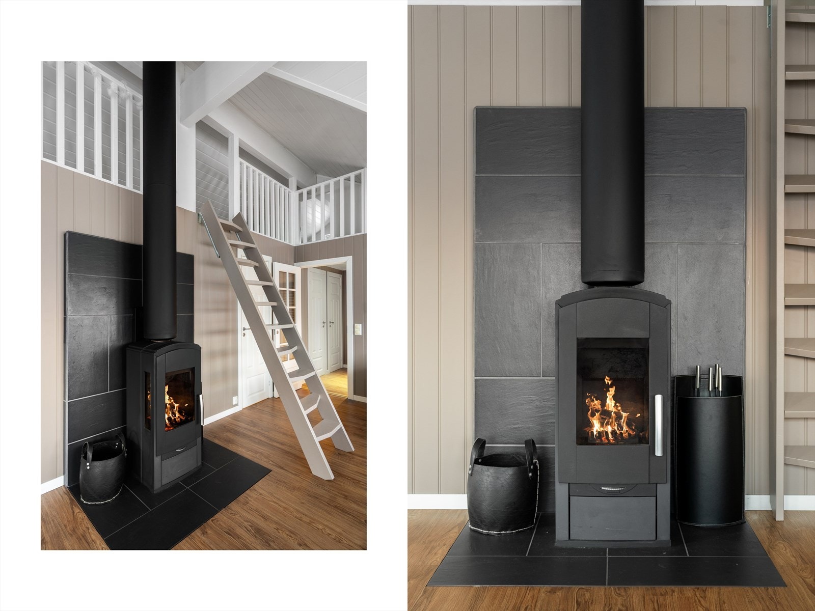 Flott vedovn som gir en lun og varm atmosfære på hytta! Galleribilde