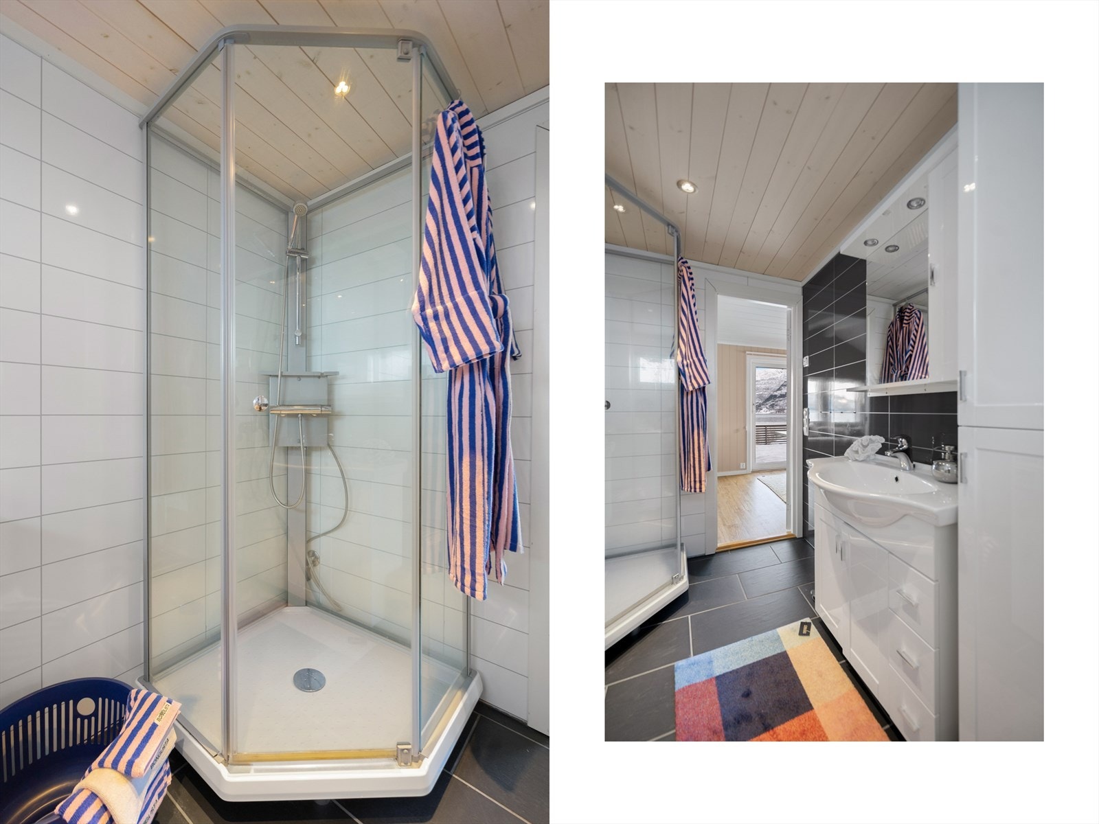 Praktisk bad med varmekabler og flislagt gulv. Galleribilde