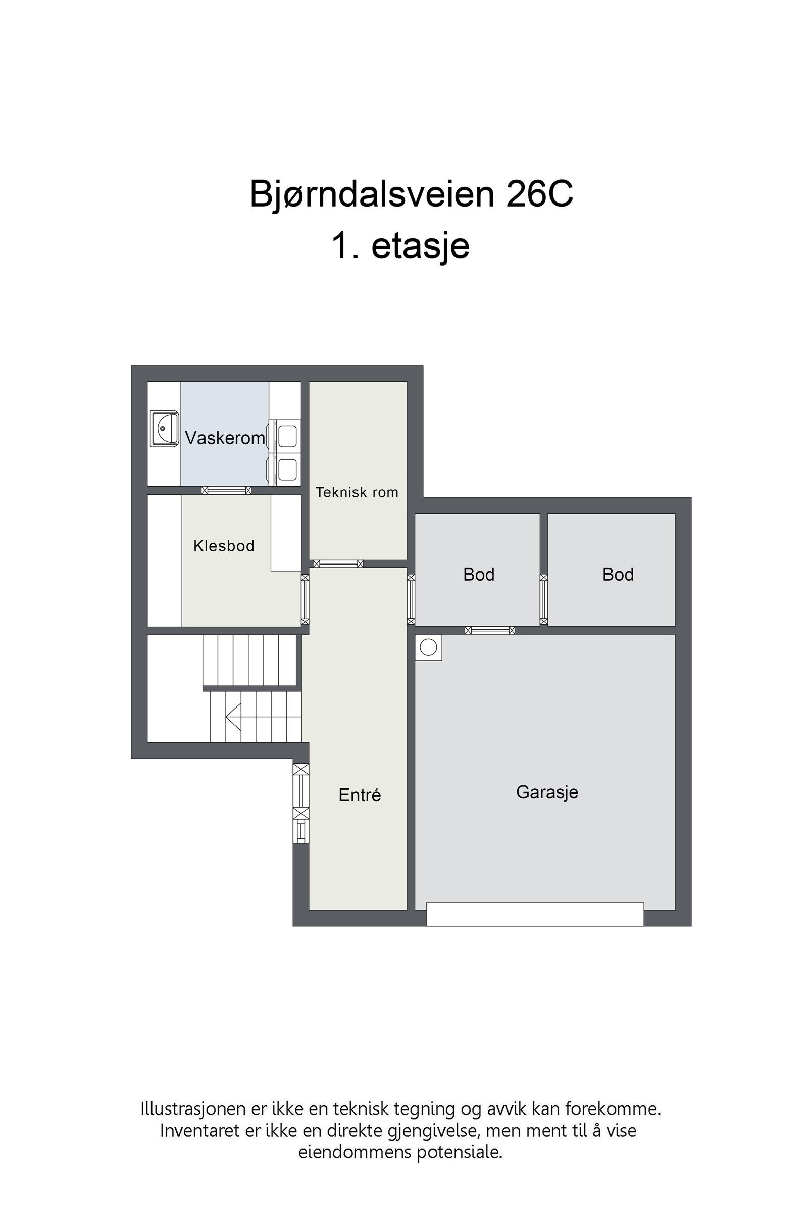 Plantening - 1.etasje. Galleribilde