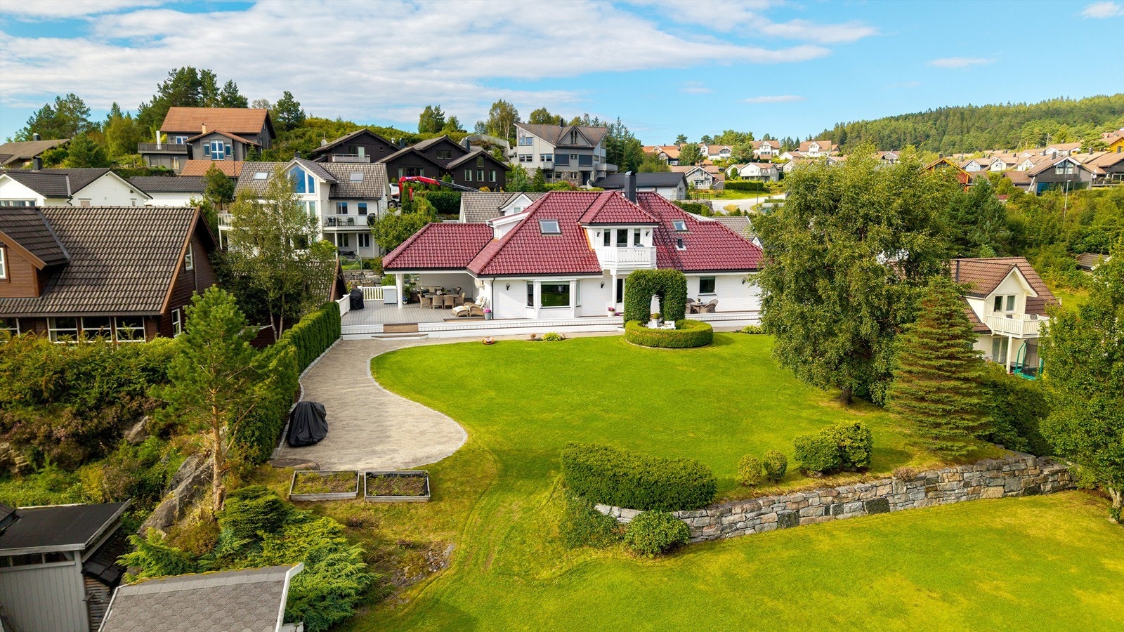 Dronebilde mot syd Galleribilde