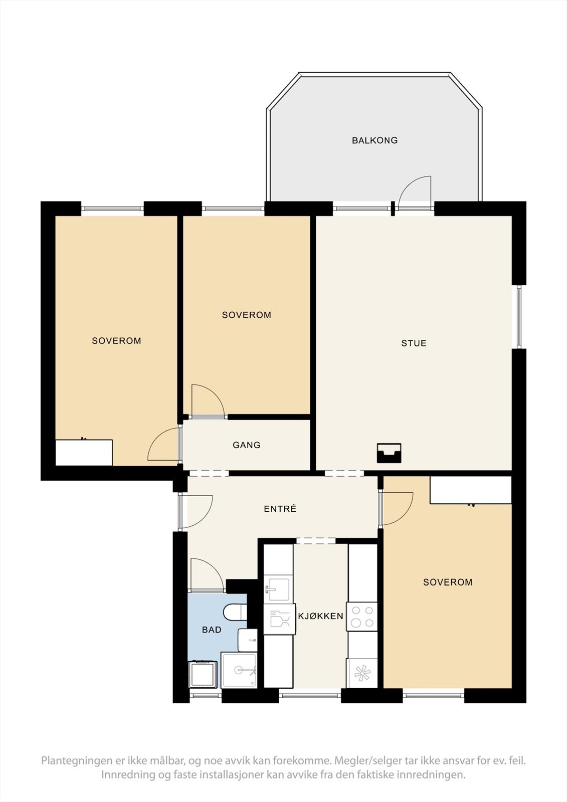 Plantegning for Slottsbrugata 22B. Galleribilde