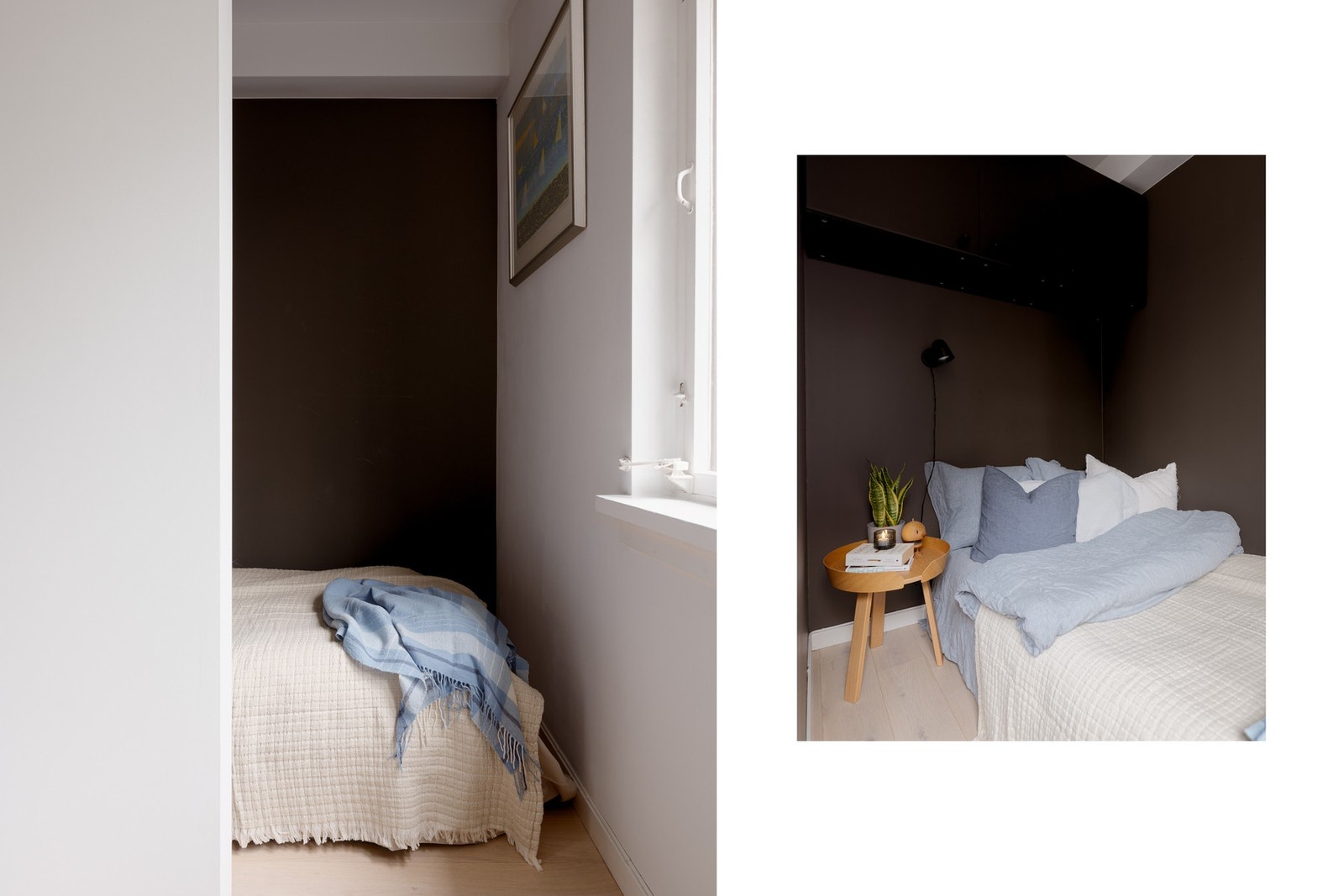 Mørke ramme som definerer inn "soveromsavdelingen". Galleribilde