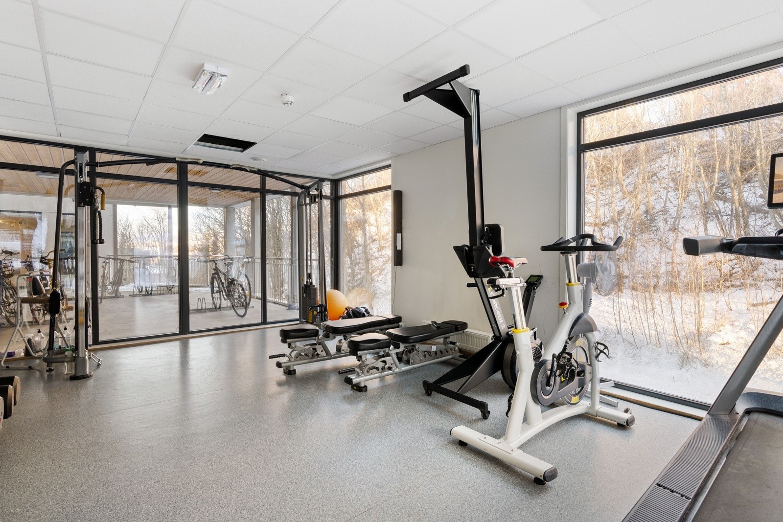 Sameiet har også et felles trimrom som fritt kan benyttes av beboere. Galleribilde