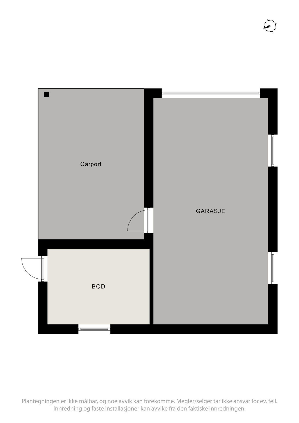 Plantegning garasje/carport. Galleribilde