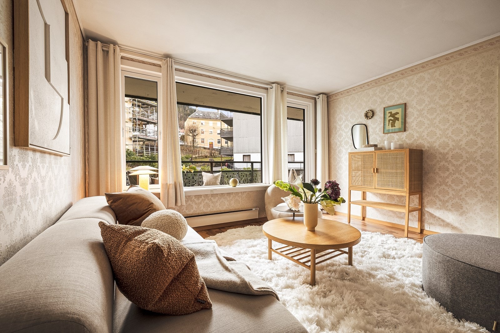 Stuen er på 22,6m². Galleribilde