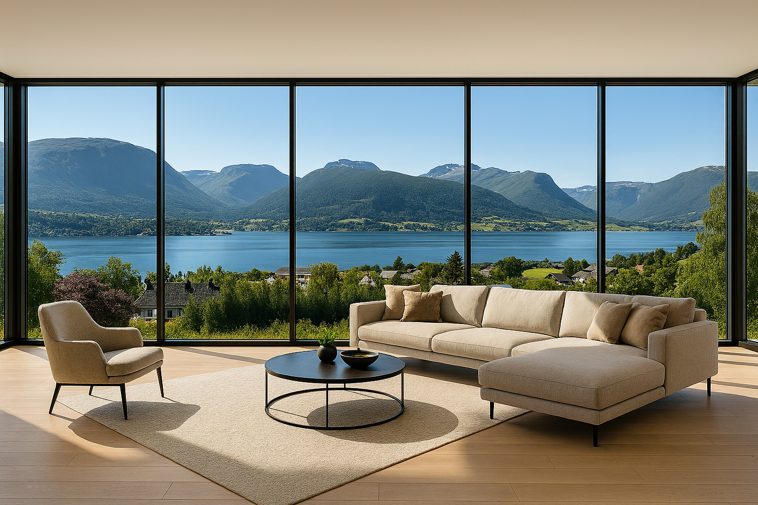 AI-generert bilete av utsikt du kan få frå husvære Galleribilde