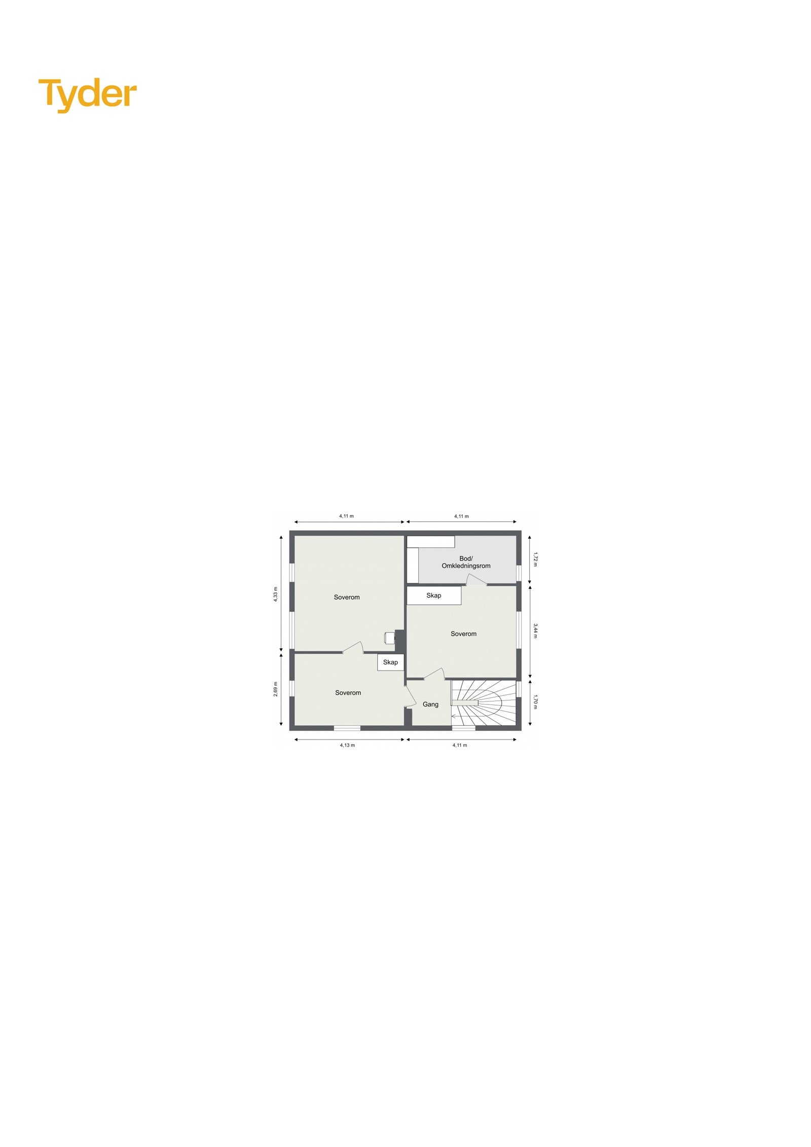 Planskisse Kårbolig - 2. Etasje. Galleribilde