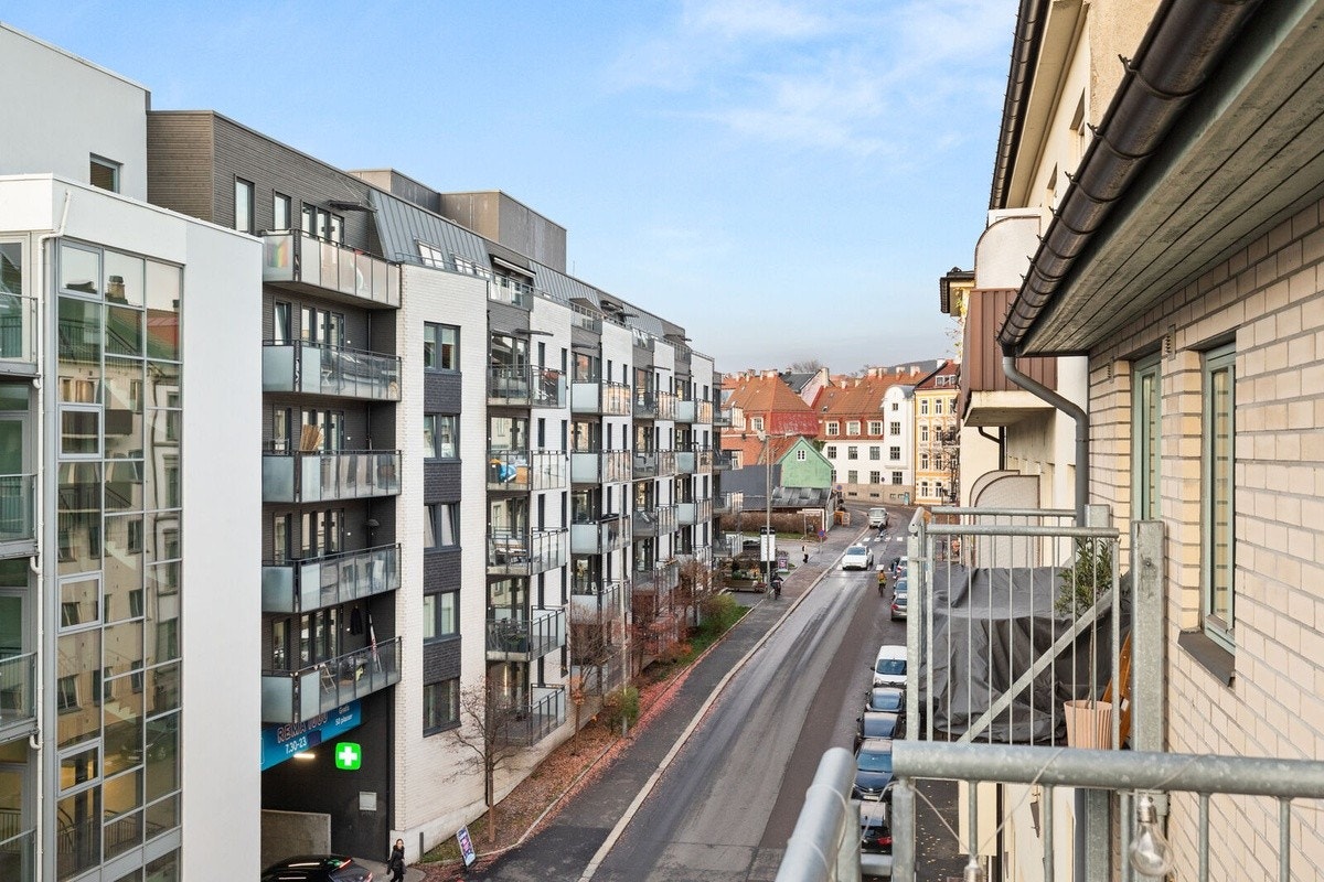 Flott utsikt fra balkong Galleribilde