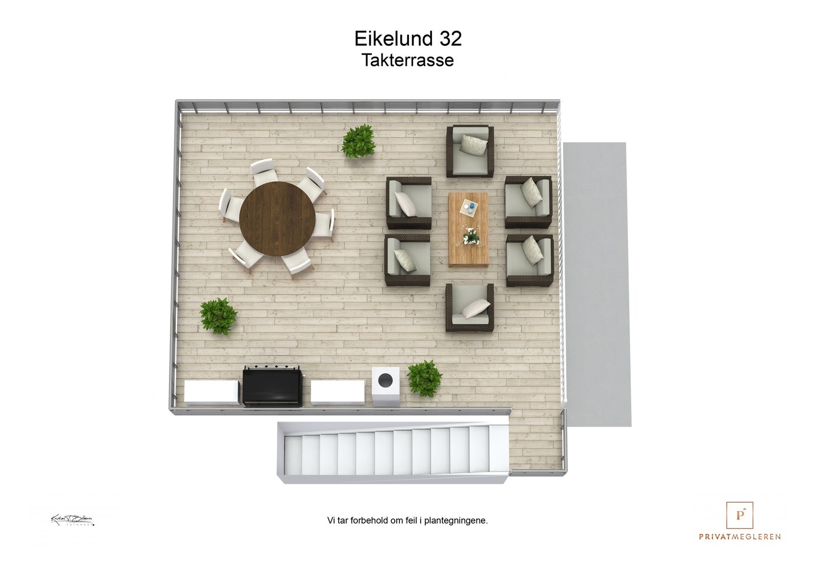 Plantegning takterrasse Galleribilde