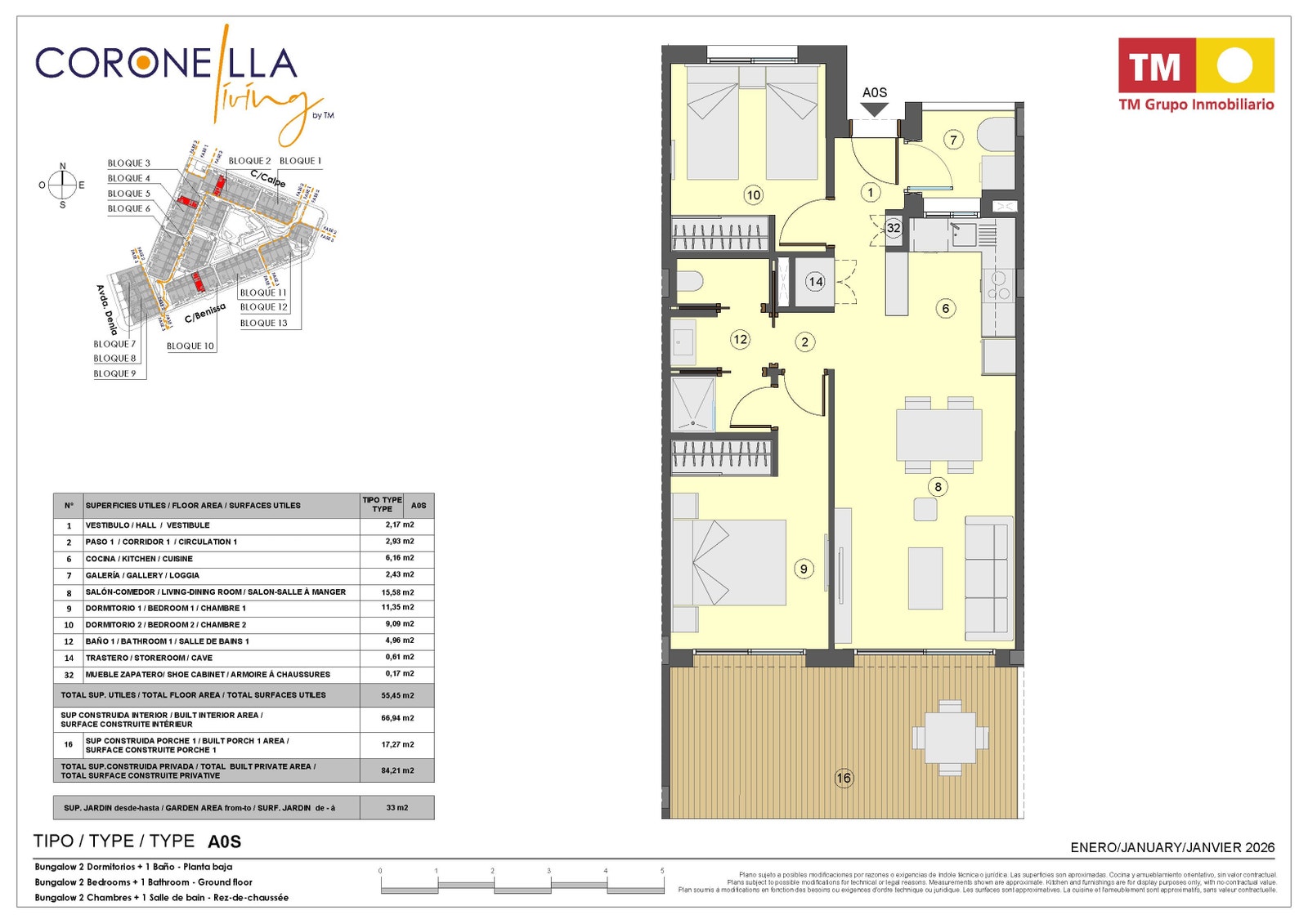 2 soverom og 2 bad med hage - 315.000€ Galleribilde