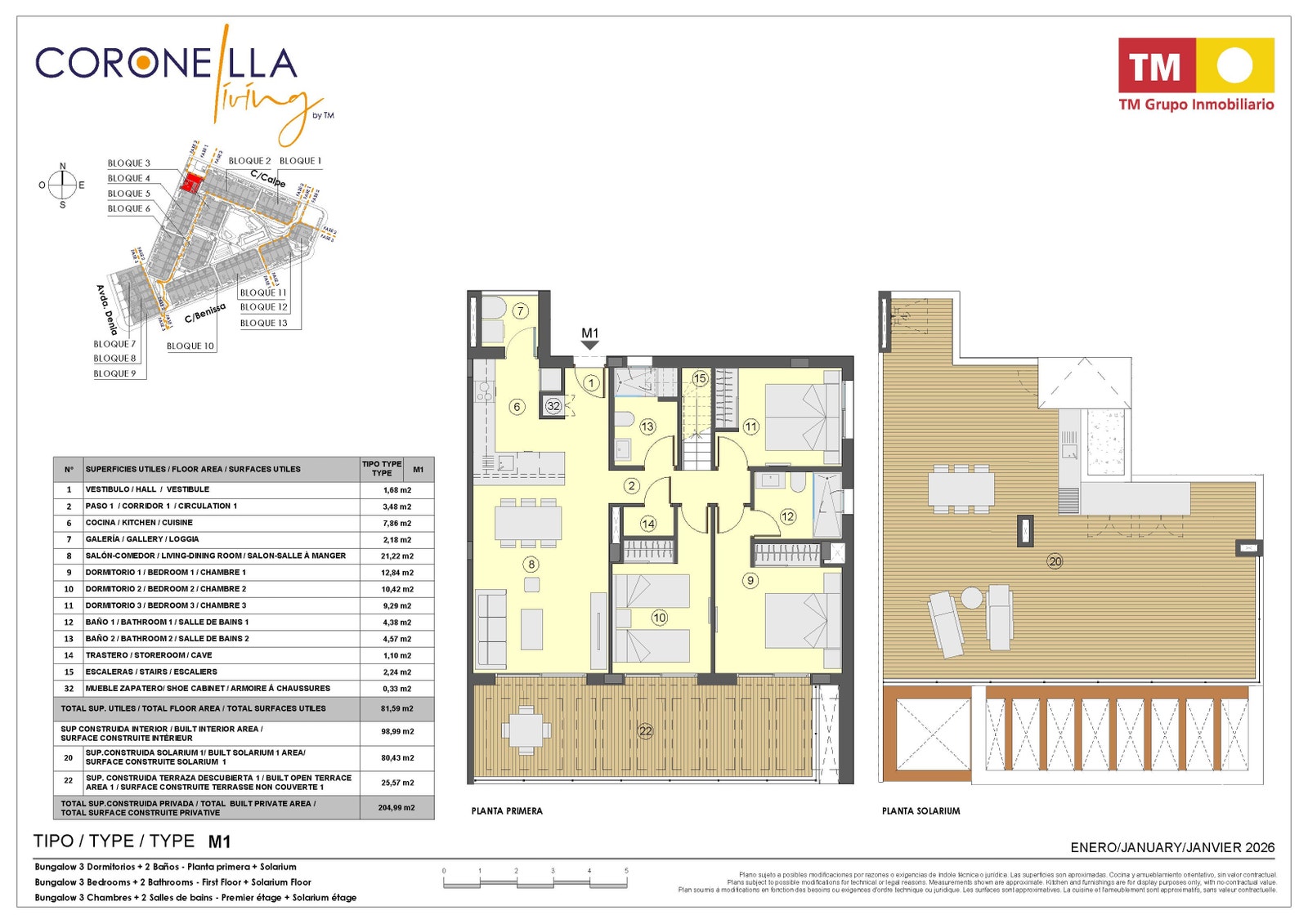 2 soverom og 2 bad med takterrasse - 386.000€ Galleribilde