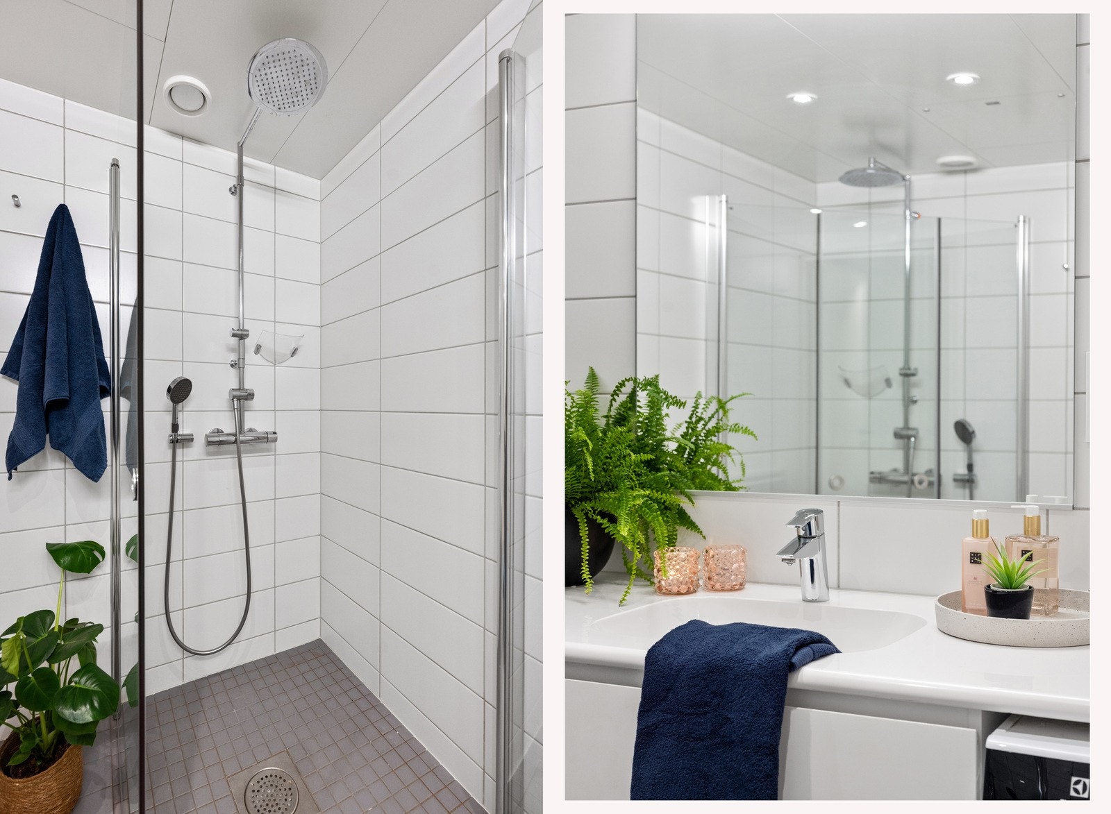 Litt hverdagsluksus med både hånddusj og takdusj. Galleribilde