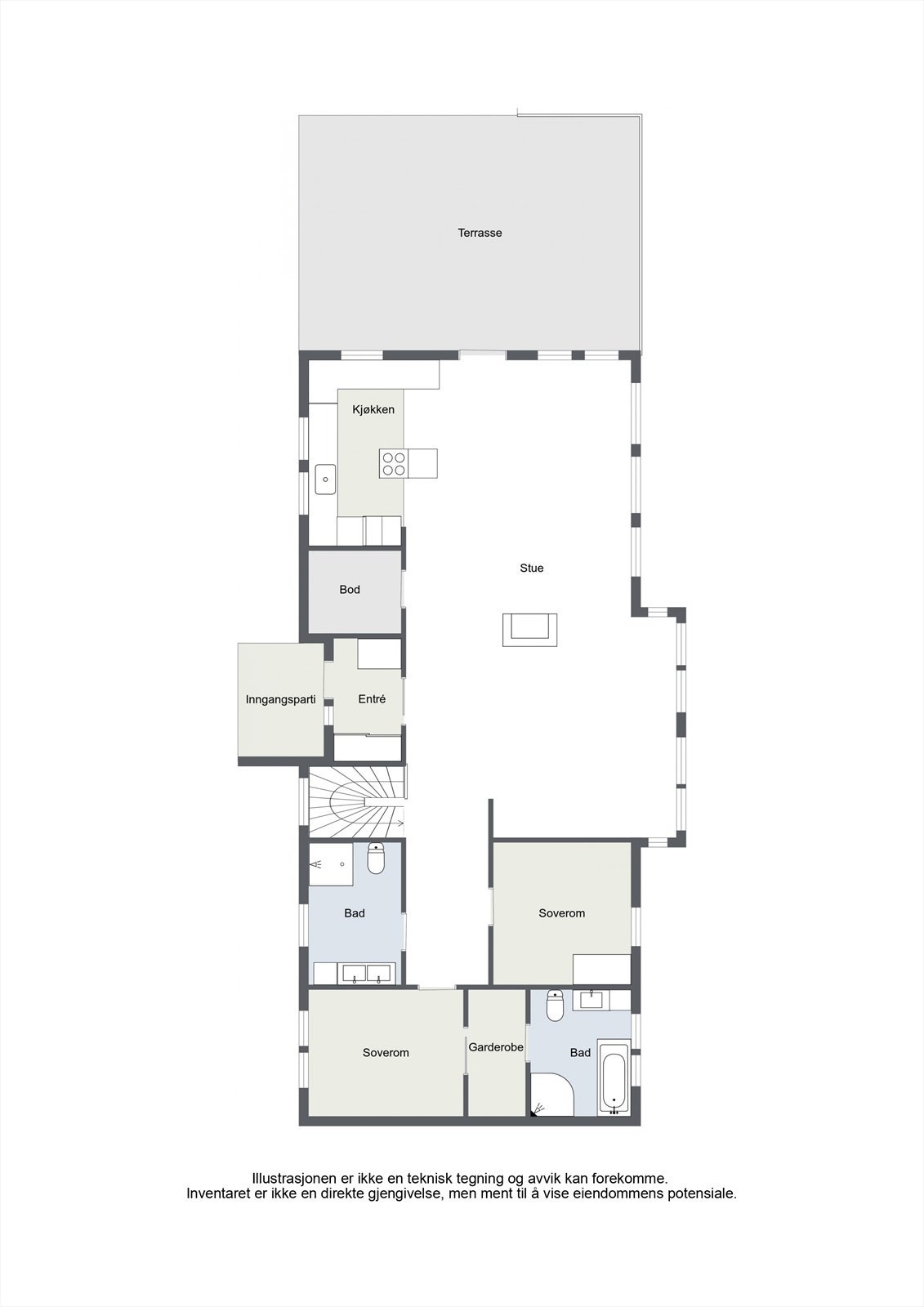 Plantegning 1.etasje Galleribilde