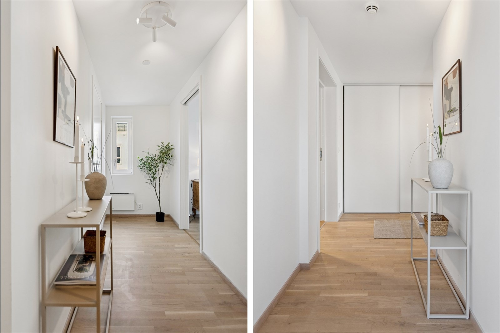 Leiligheten har en hyggeilg entre/gang med svært godt med skyvedørsgarderober og bodplass. Galleribilde
