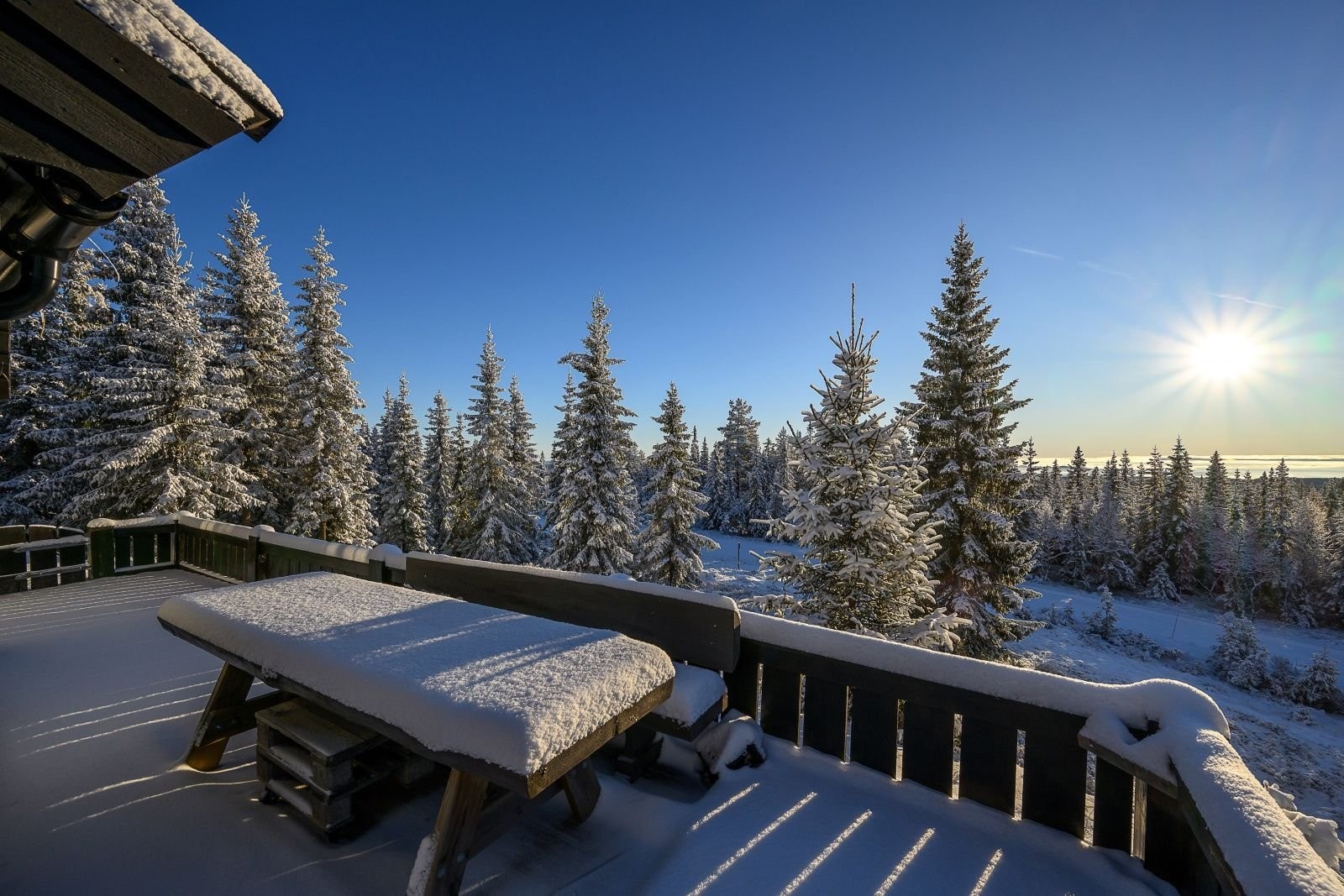 Terrassen er stor med sol fra morgen til kveld. Rett nedenfor har du lysløype. Sjusjøen har alltid vært først & best på skiløyper. Galleribilde