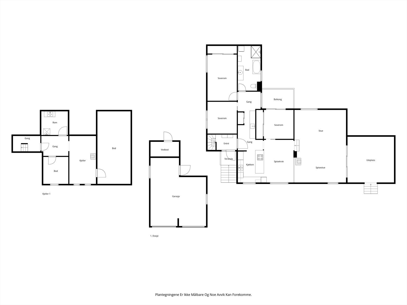 Plantegning av alle rom. Galleribilde