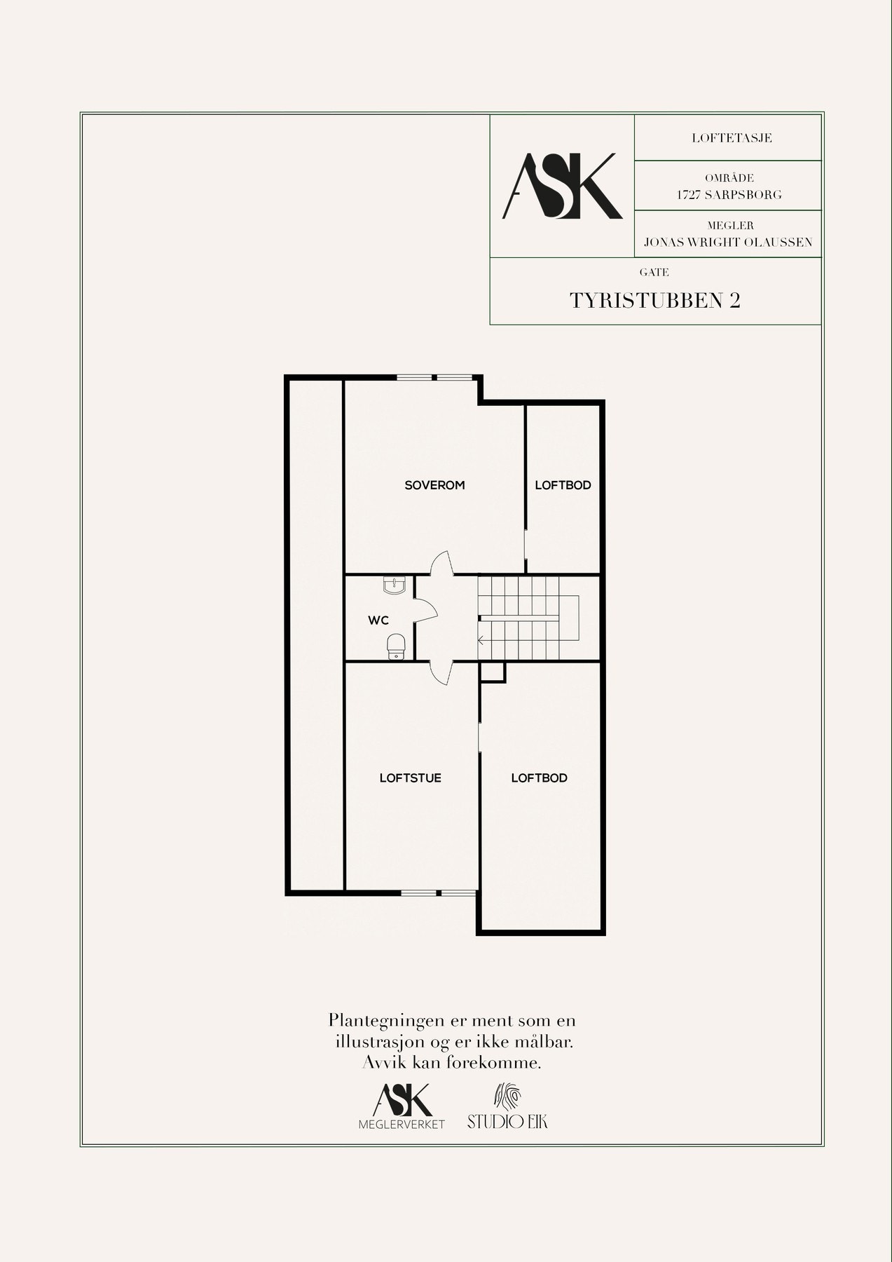 Plantegning loftetasje. Galleribilde